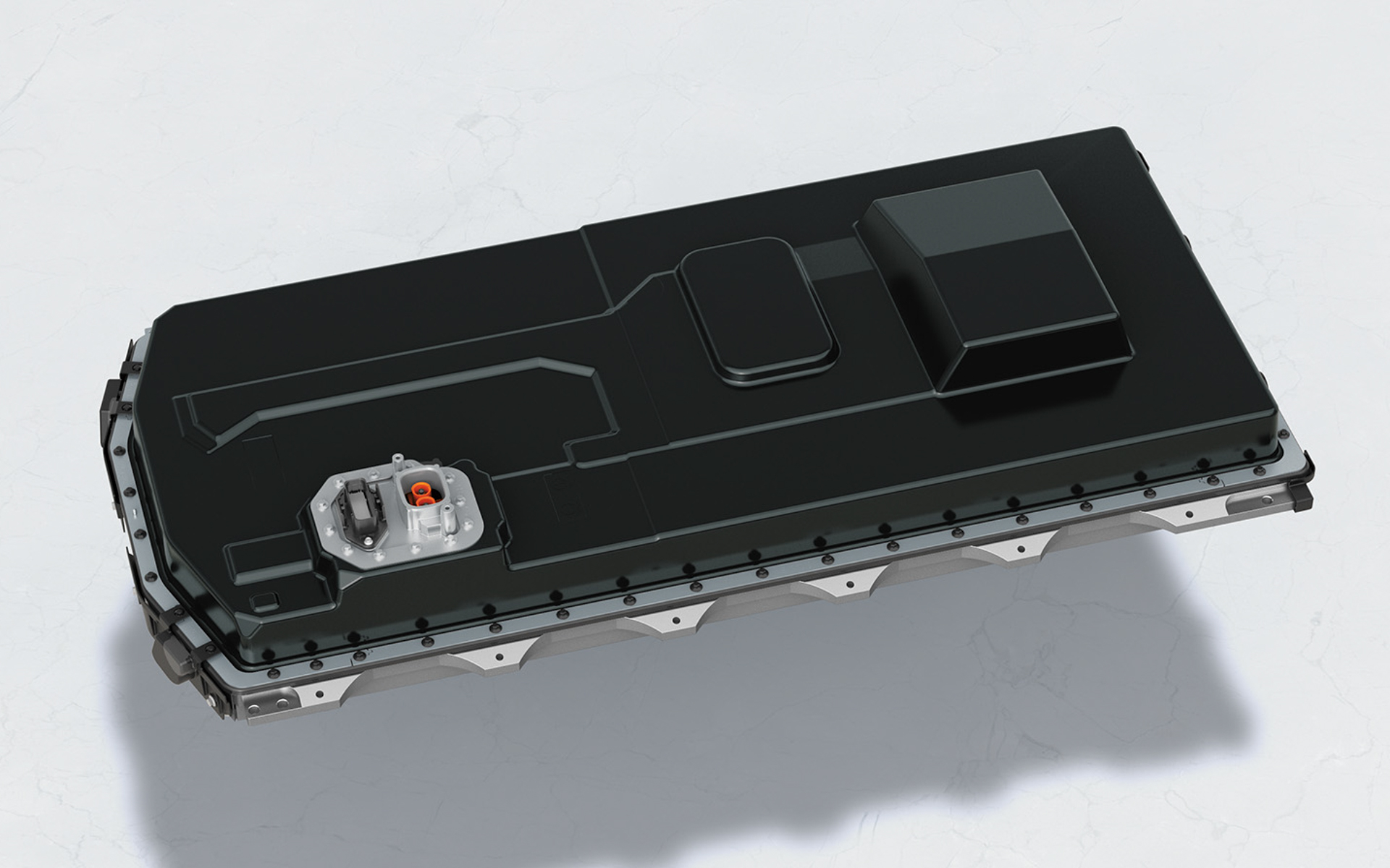 床下に配置されている大容量36.6kWh薄型リチウムイオンバッテリ