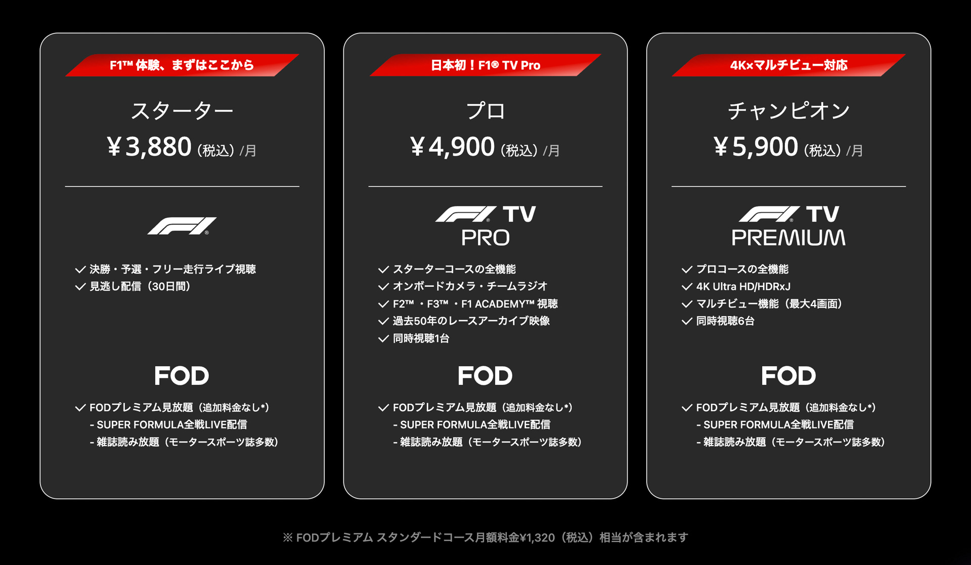 2月26日より提供を開始する新料金プラン「FOD F1プラン」