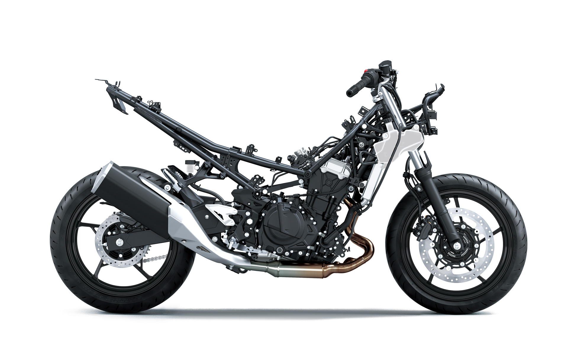 250ccクラスをベースにしたトレリスフレームを採用する「Ninja 500」