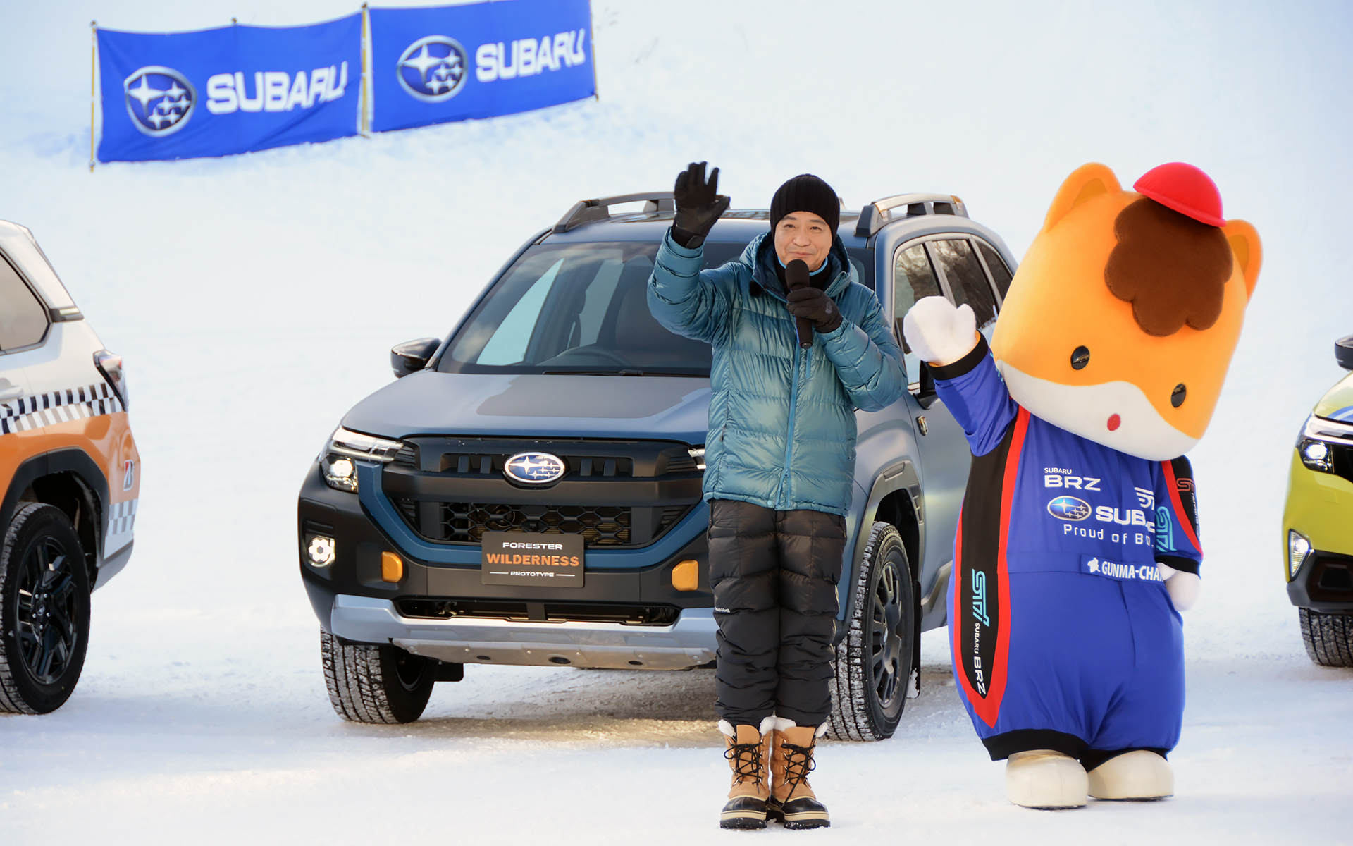 新井選手の運転するフォレスター S:HEVから降りてきた中山さん