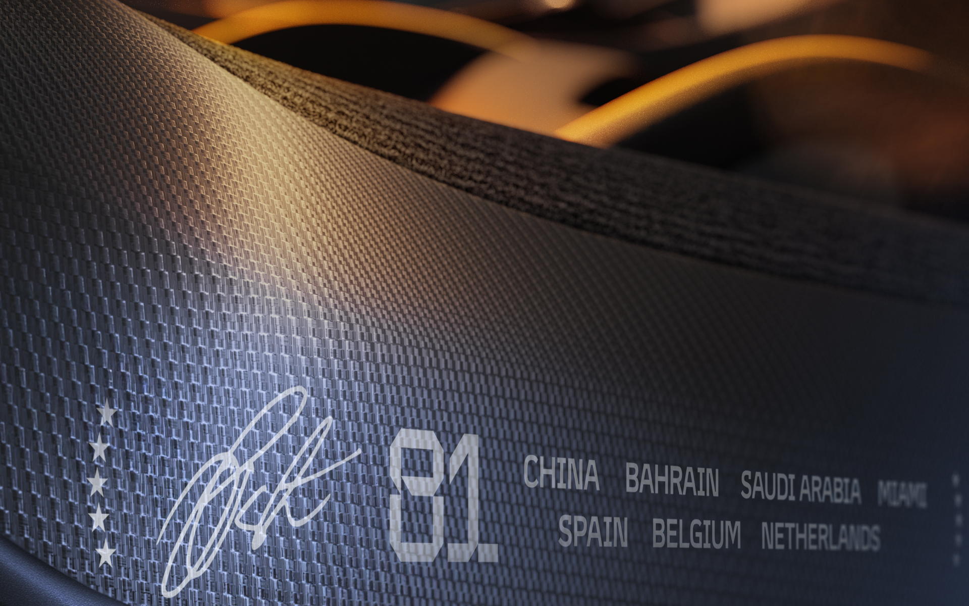 反対側にはオスカー・ピアストリ選手のサインが入っている