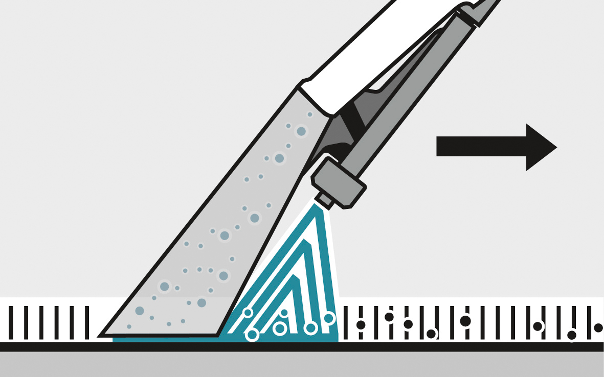 トリガーを引くだけで、タンクに希釈した洗浄剤（または水）を噴射可能。別途スプレーボトルで予洗いをする必要がなく、片手操作で塗布と吸引をスムーズに行なえる