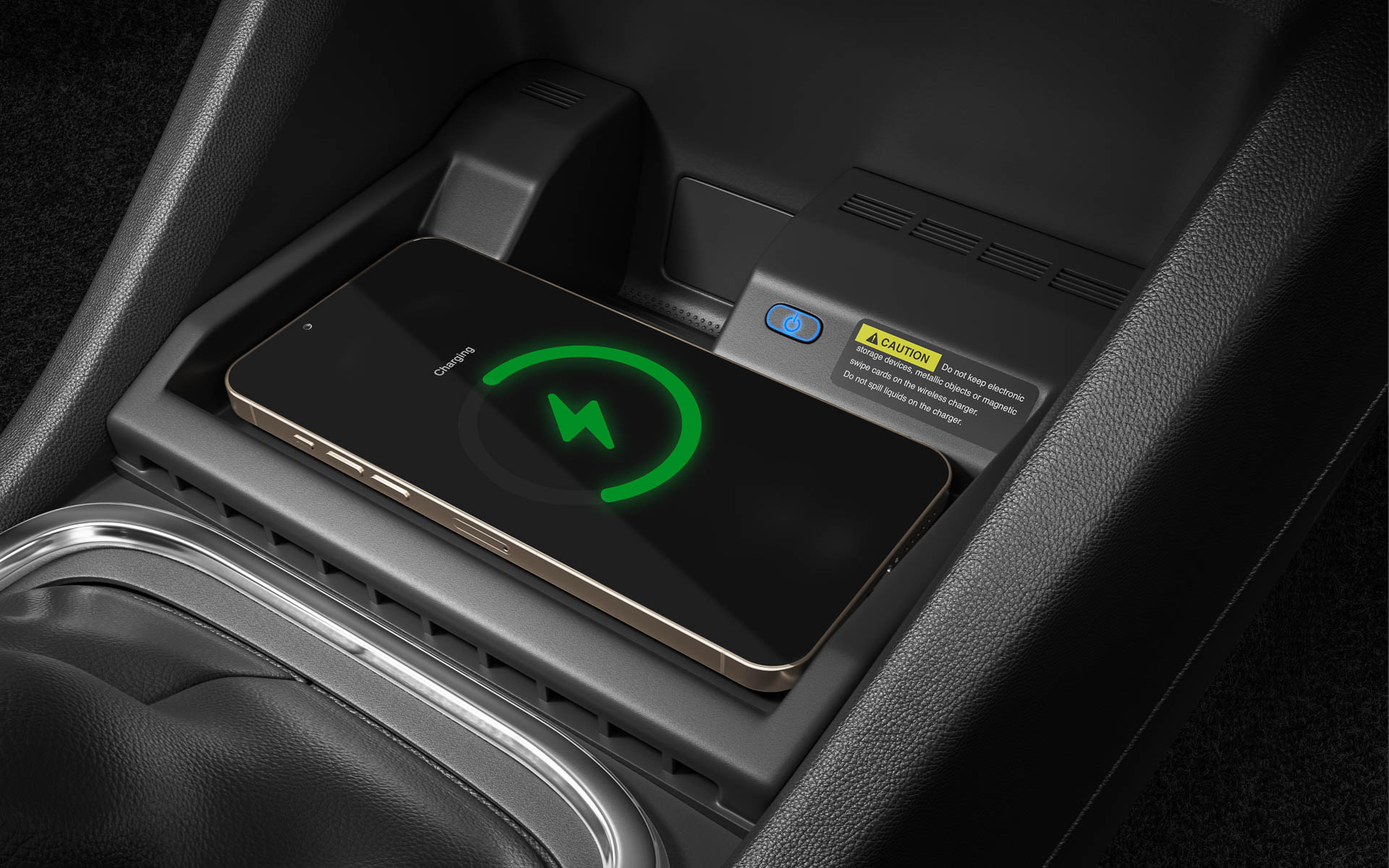 新型グラバイトのインテリア。20.3cmの大型インフォテインメントディスプレイやスマートフォンのワイヤレス充電機能、JBLのスピーカーなどを備える