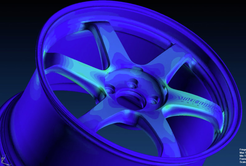 レイズでは最新のシミュレーション解析を駆使してホイールを設計している