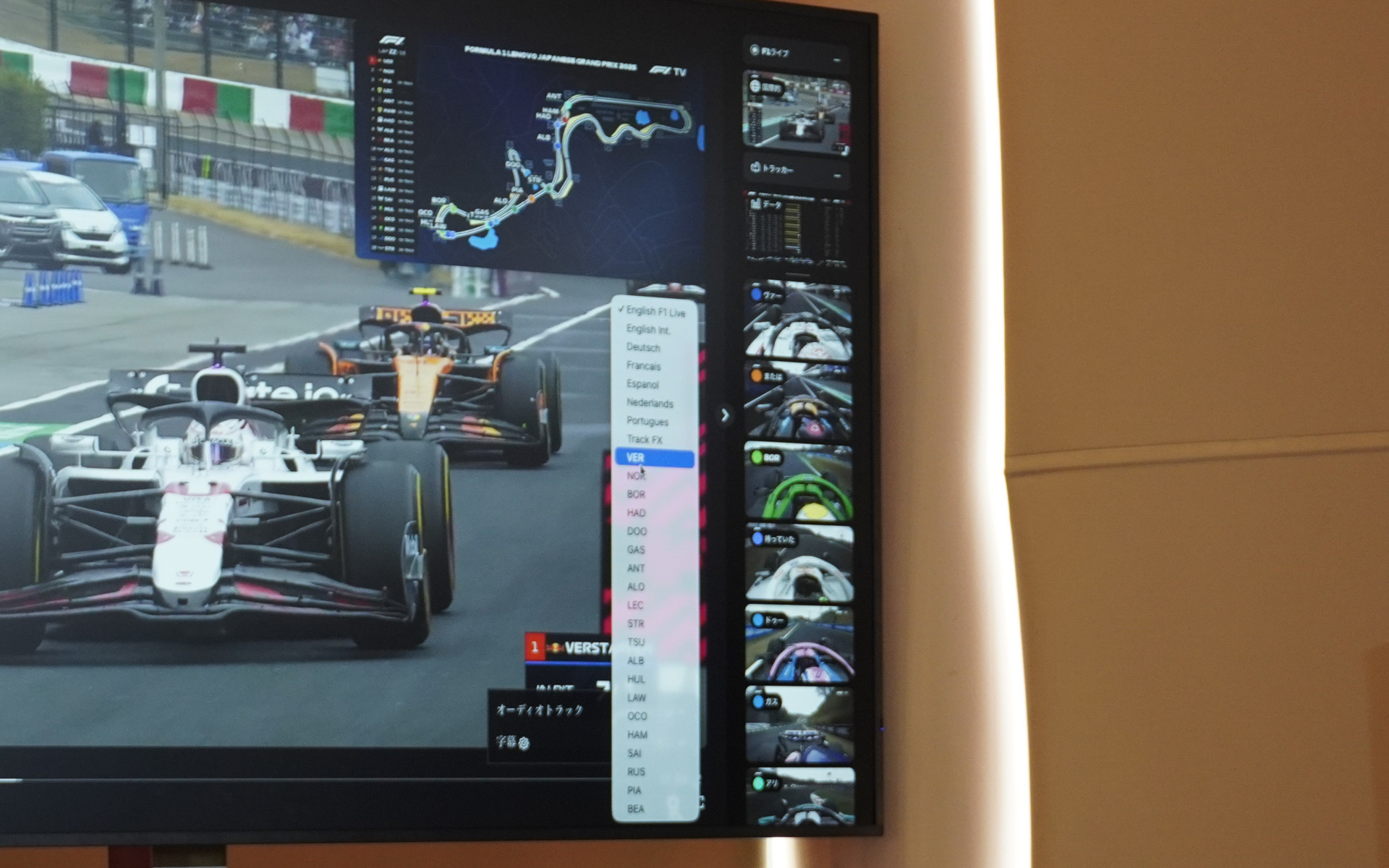 マルチビューで表示するものを選択中