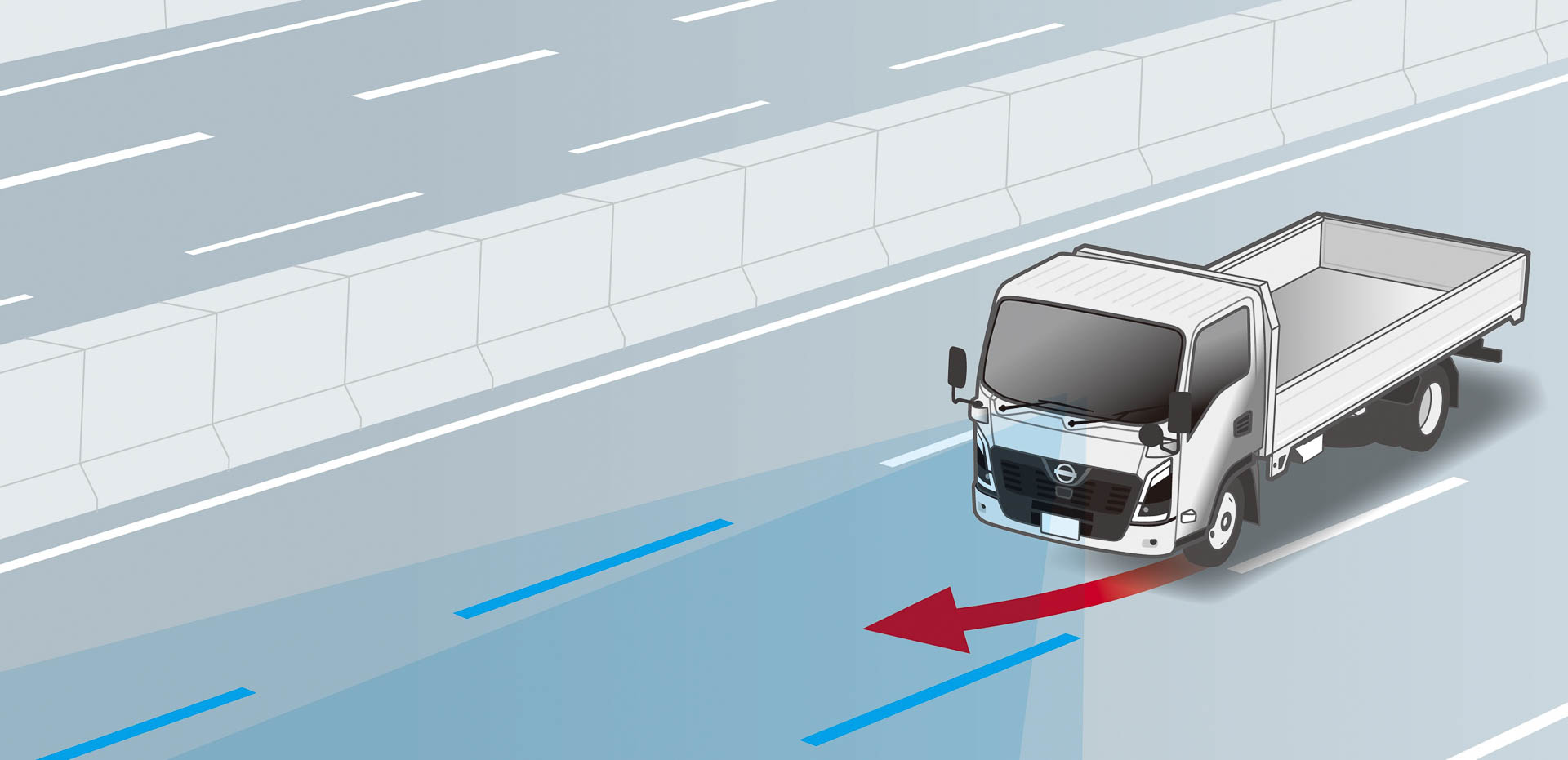 レーンキープアシストの作動イメージ