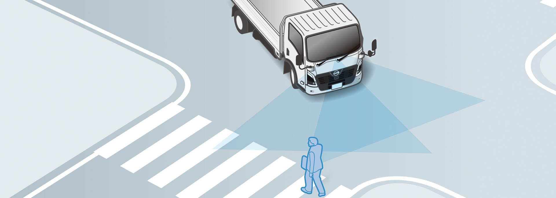 プリクラッシュブレーキ（PCB）右左折時の作動イメージ