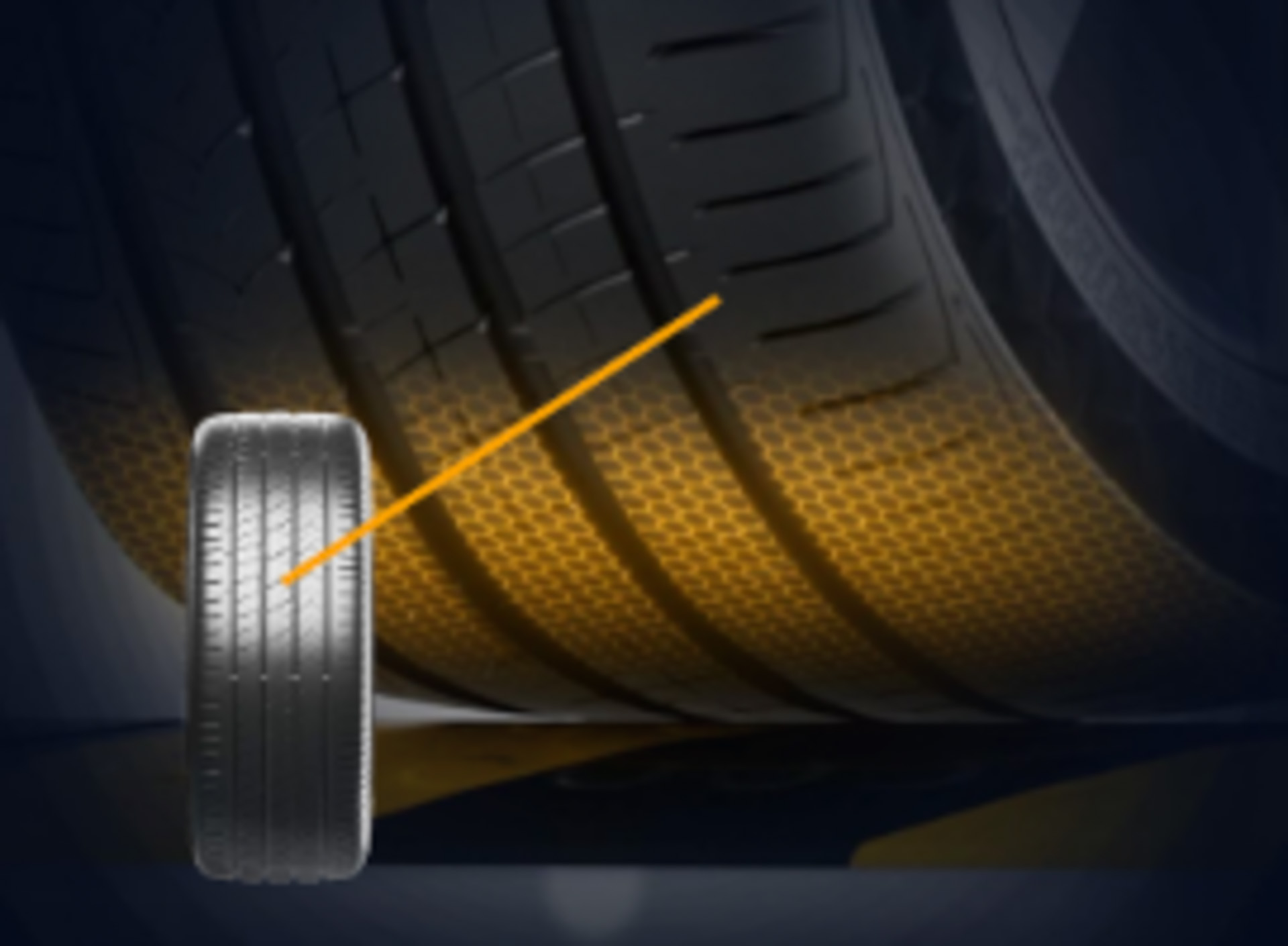 しなやかな接地と快適性に向けて複合フレキシブルトレッド技術を採用