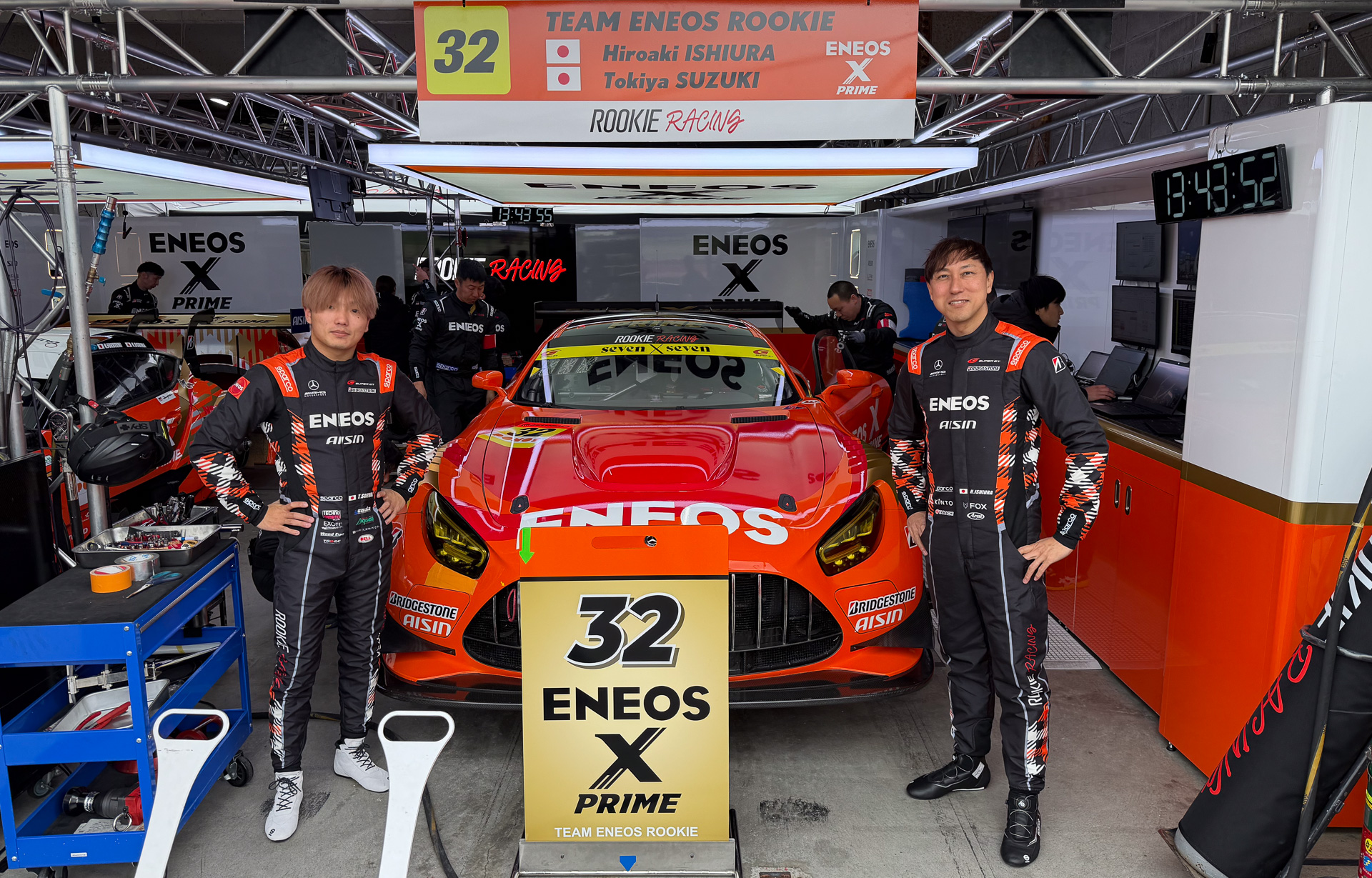 32号車 ルーキーレーシングの鈴木斗輝哉選手（左）と石浦宏明選手（右）