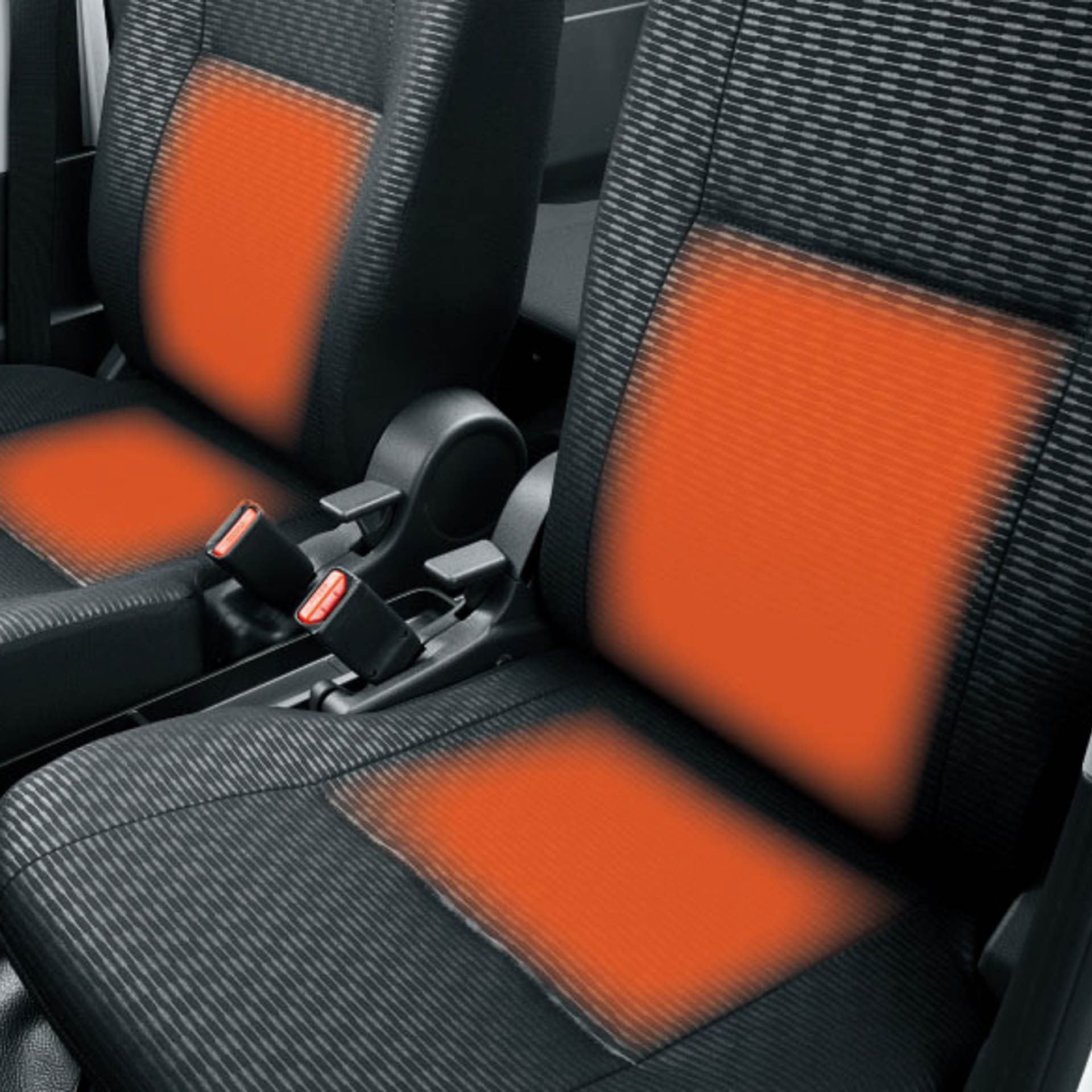 シートヒーターの作動範囲イメージ