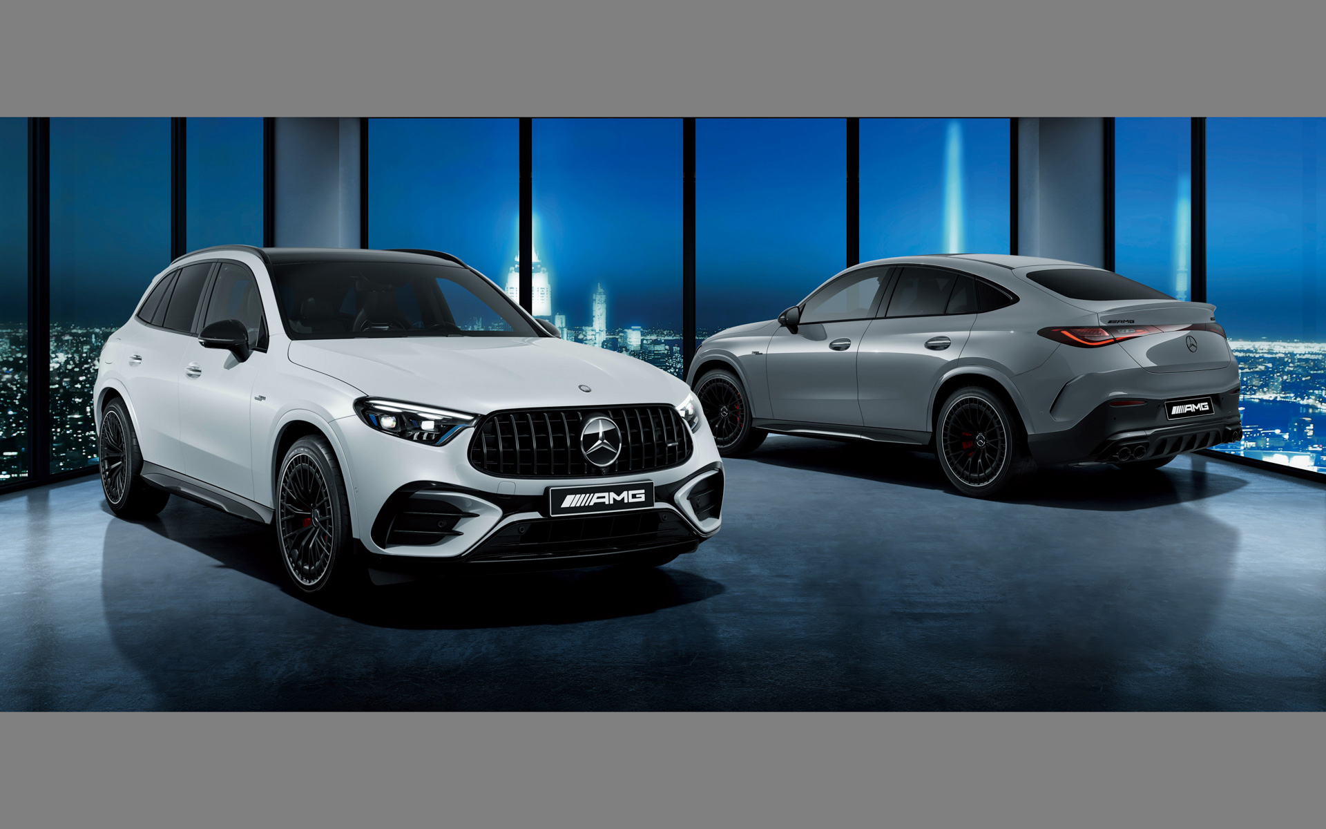 特別仕様車「メルセデスAMG GLC 43 4MATIC エディション ナイトカーボン」（左）、「メルセデスAMG GLC 43 4MATIC クーペ エディション ナイトカーボン」（右）