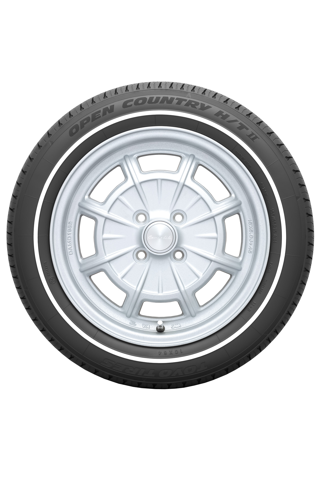 サイズ別でサイドウォールにホワイトレター（左）やホワイトリボン（右）を使い、ファッション性を高めている