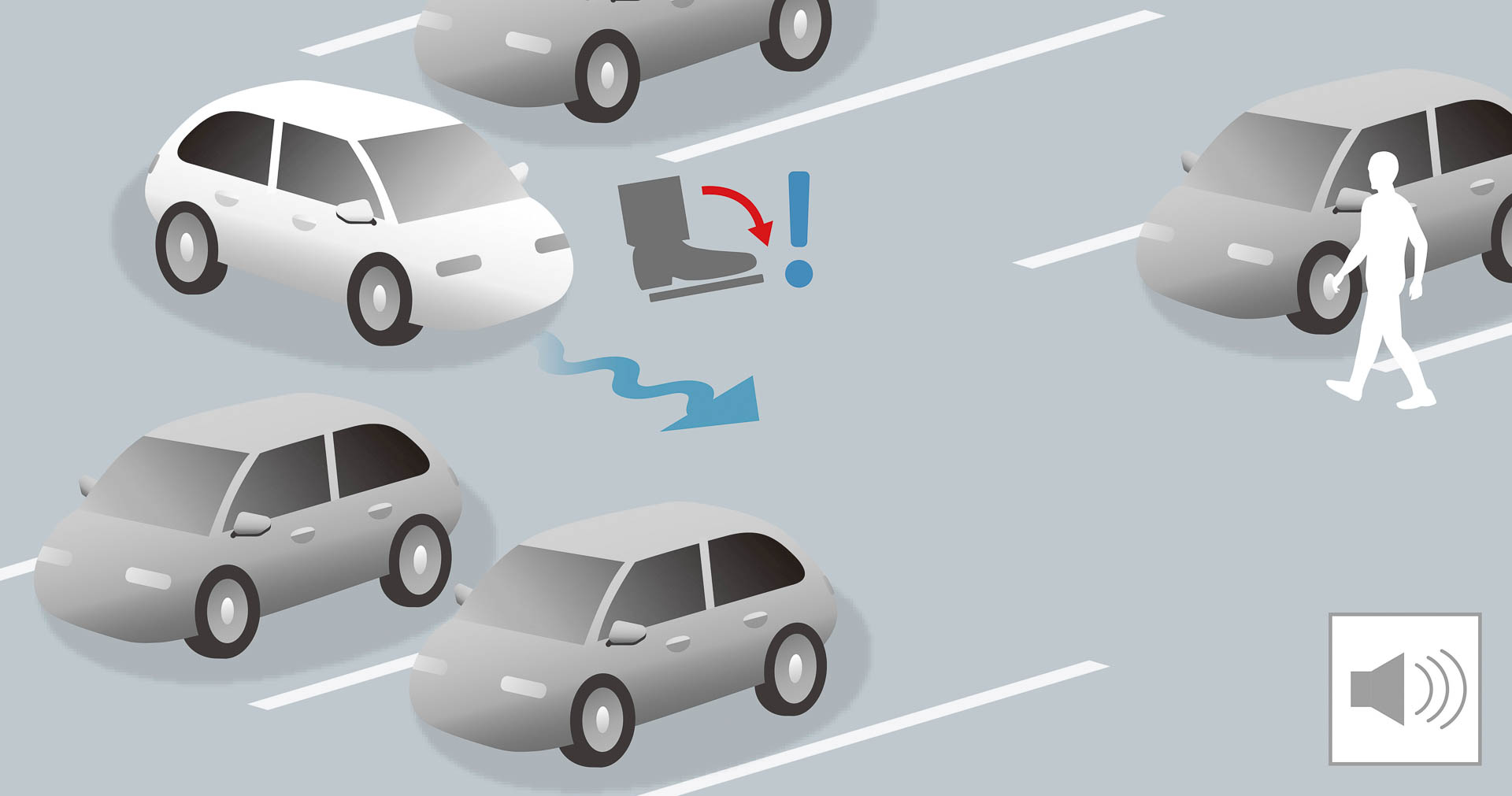 Honda SENSING 急アクセル抑制機能のイメージ