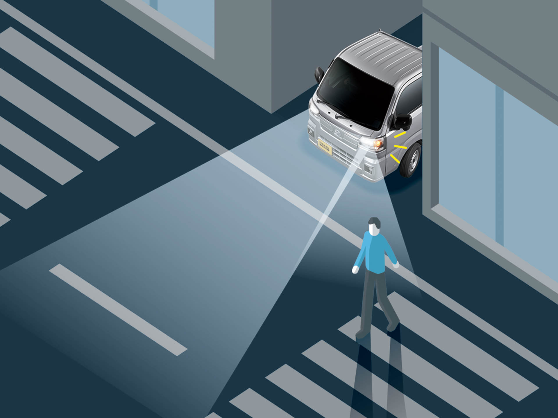 サイドビューランプ（作動イメージ）