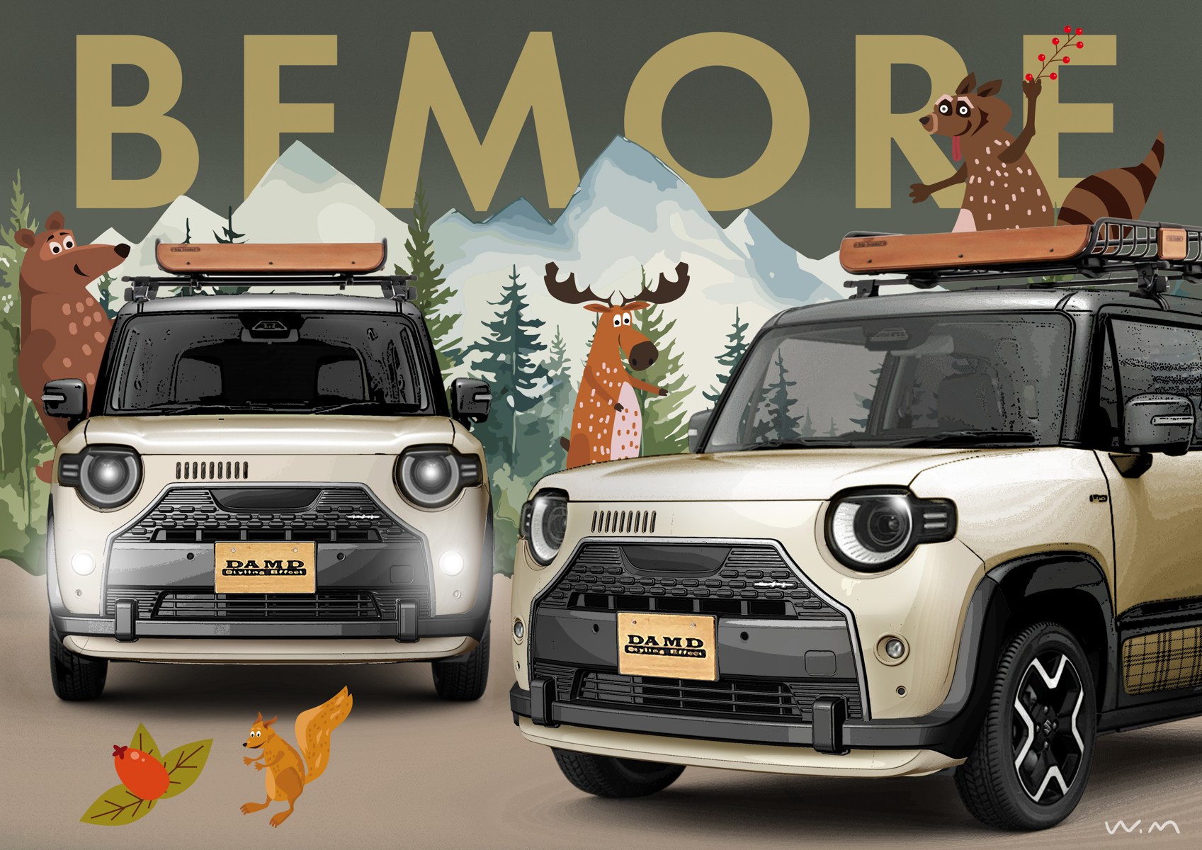 ダムドのスズキ新型ボディキット「X BEE BEMORE」イメージスケッチ