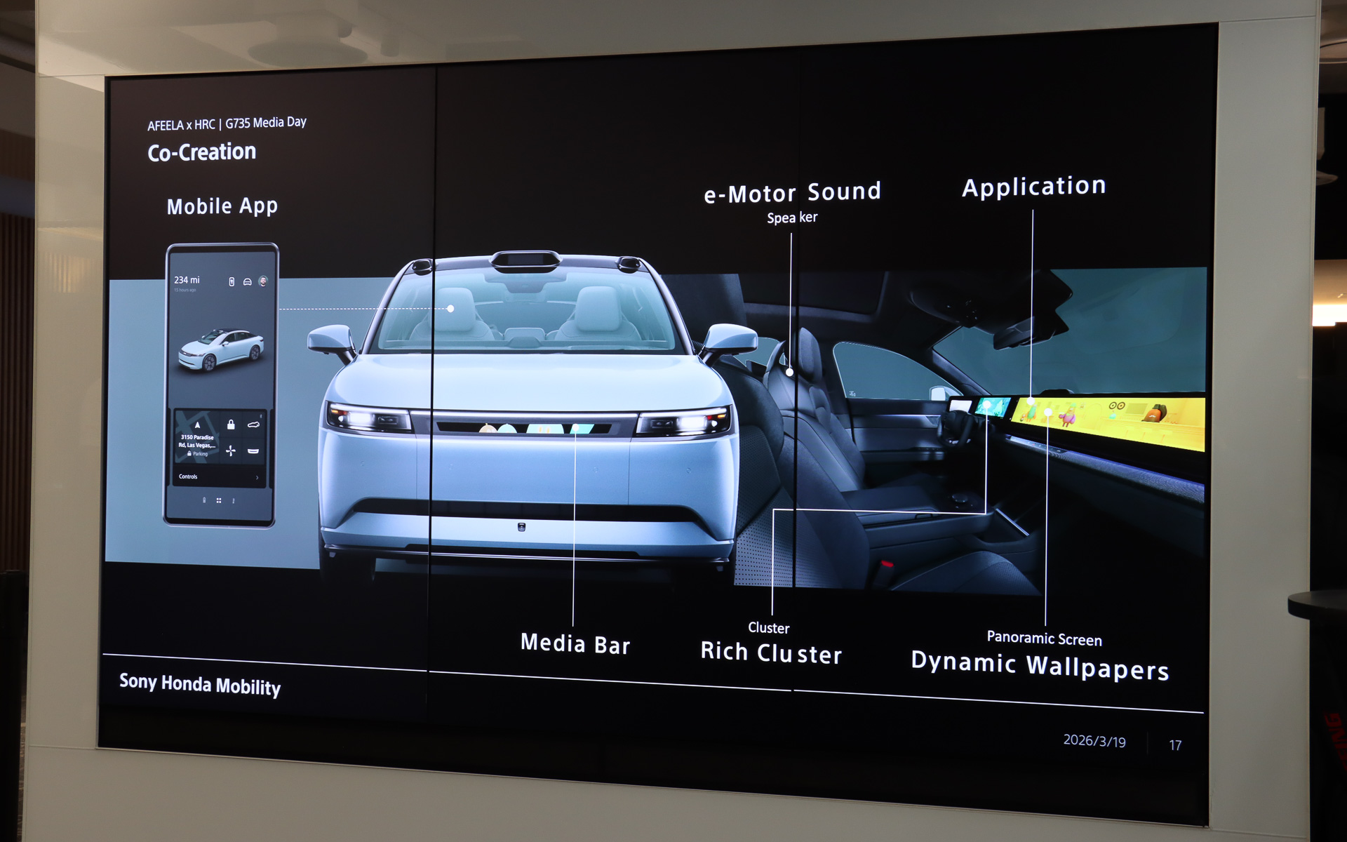 アフィーラ1の画面表示やe-Motor Soundなどを一括変更するテーマの機能を使い、社外のクリエイターなどにアフィーラ1のe-Motor Soundなどを開発してもらう「アフィーラ共創プログラム」を展開。すでに複数のテーマがコラボ事例として開発されている
