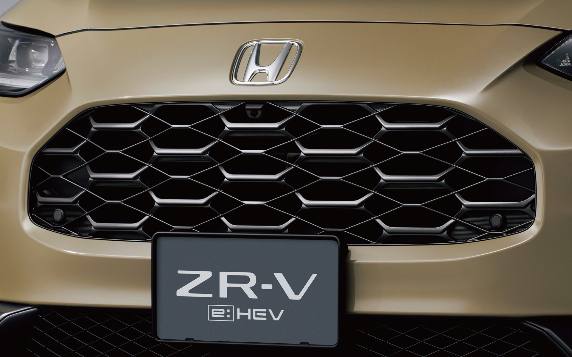 マットグレー・メタリック塗装のハニカムパターン・フロントグリル