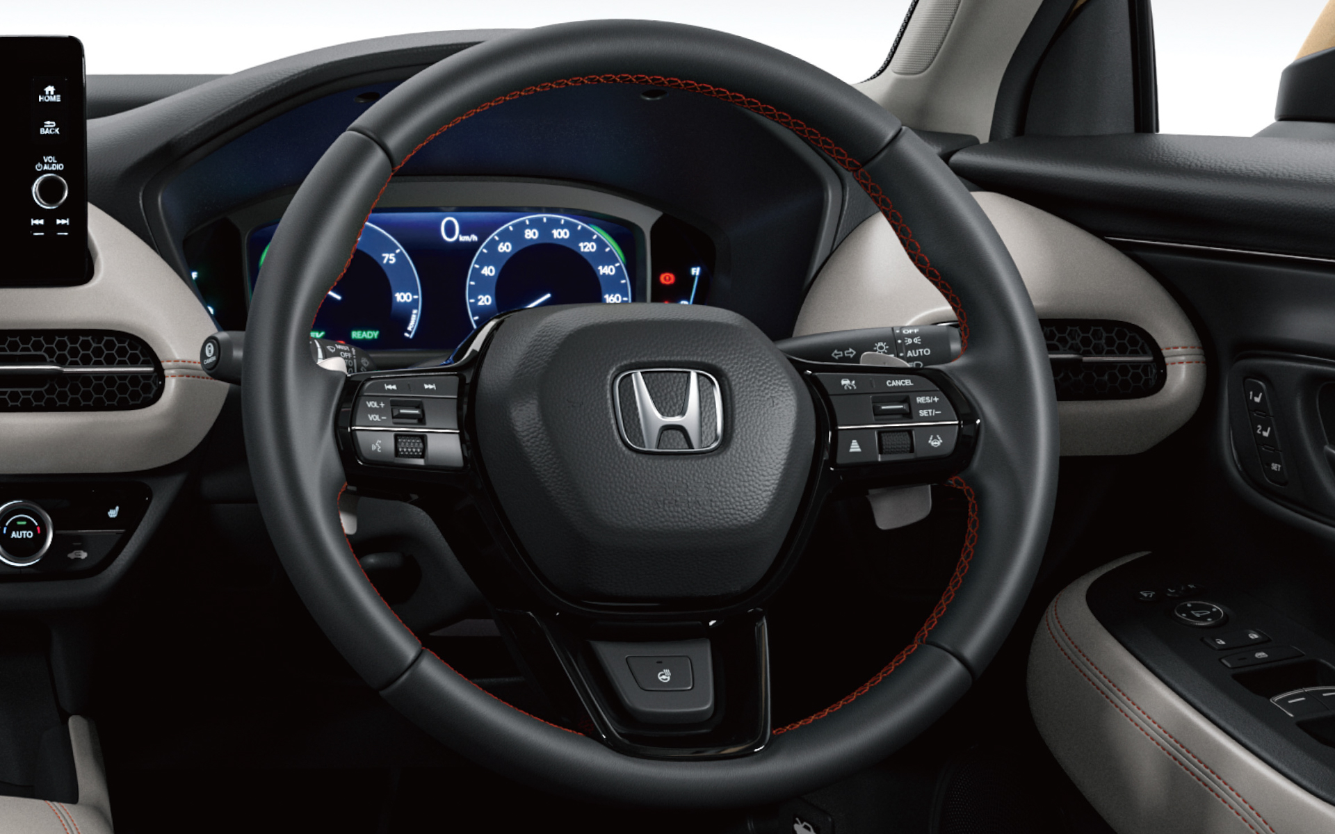 本革巻きステアリングホイール（スムースレザー×オレンジステッチ）