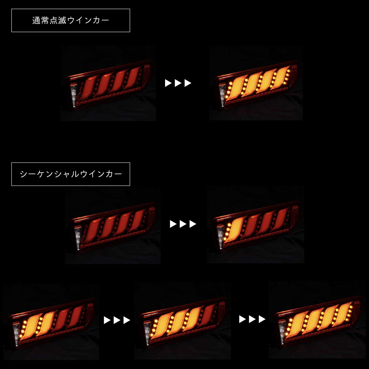 シーケンシャル点灯も可能