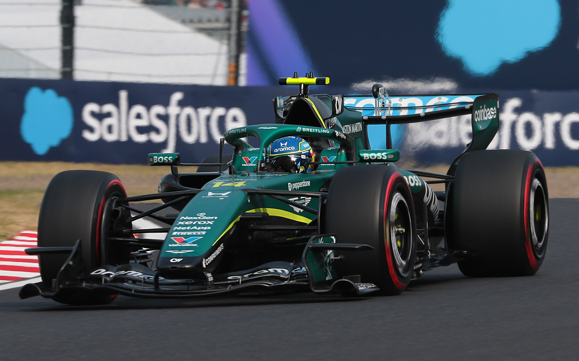 アストンマーティン・ホンダは21位と22位。フェルナンド・アロンソ選手（14号車 アストンマーティン・ホンダ）