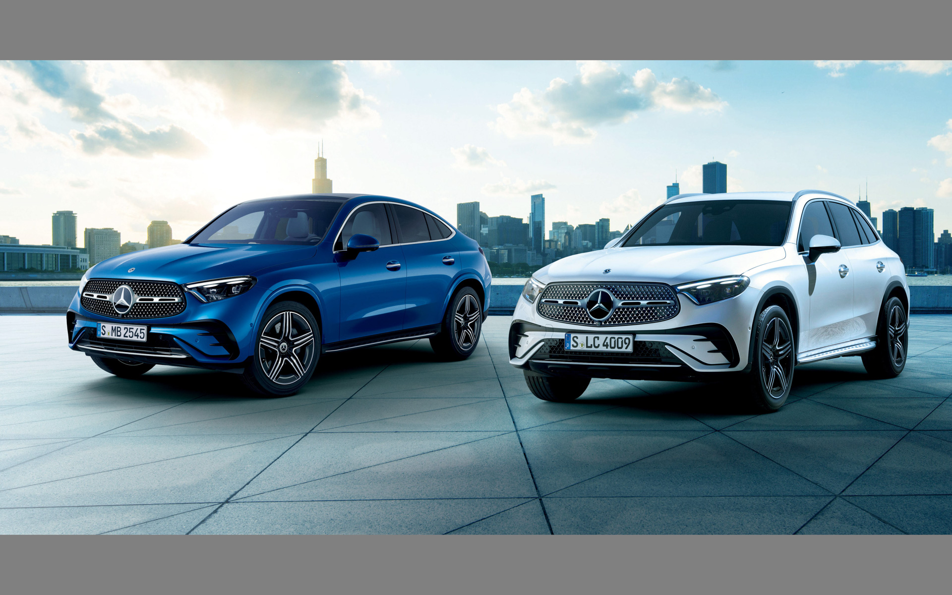 左から「GLC 220 d 4MATIC クーペ スポーツ（ISG）」「GLC 220 d 4MATIC スポーツ（ISG）」