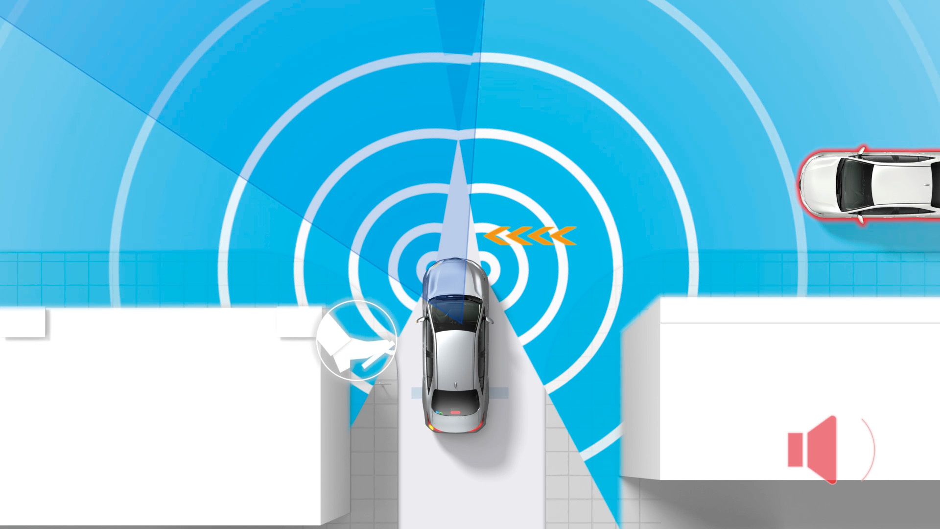 フロントクロストラフィックアラート（作動イメージ）