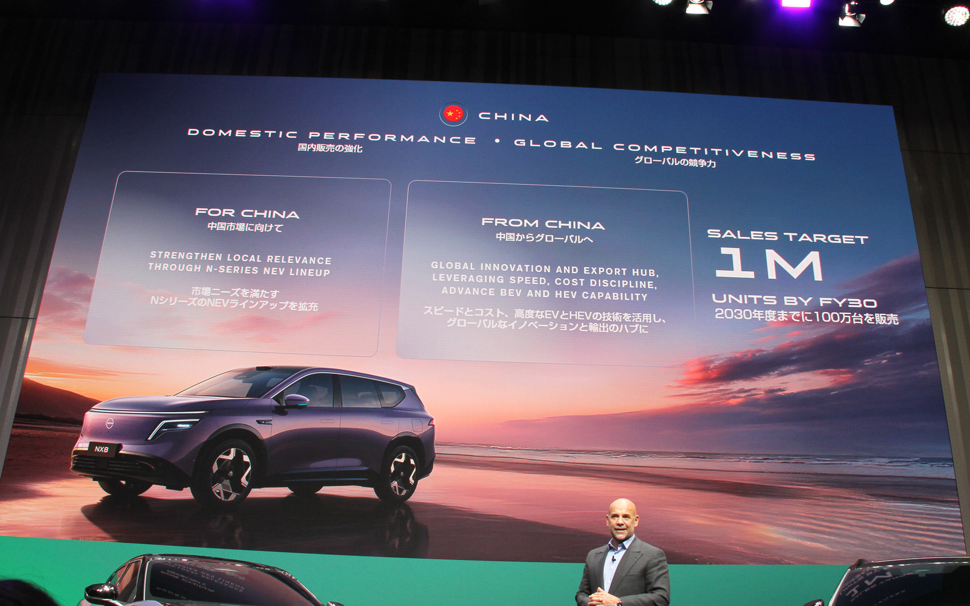中国では2030年度までに年間100万台の販売を目指す