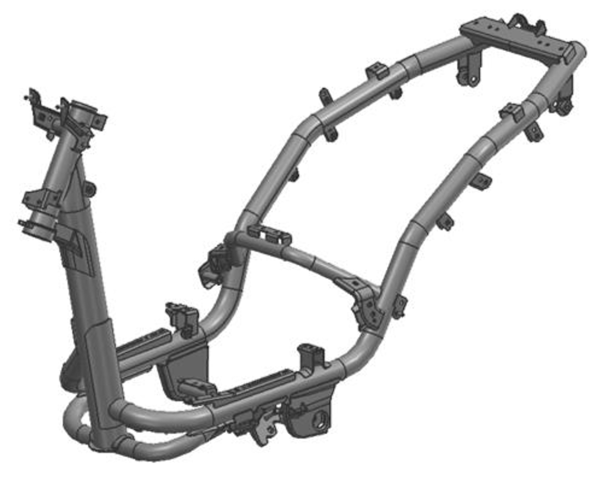 スポーティな走行性を支えるため新フレームを採用。「CYGNUS GRYPHUS」比で約19％縦剛性を向上させるとともに、右側パイプ厚を2.0mmから2.3mmへ拡大。これら全体の剛性バランスを最適化することで、走行中の穏やかな挙動を実現した