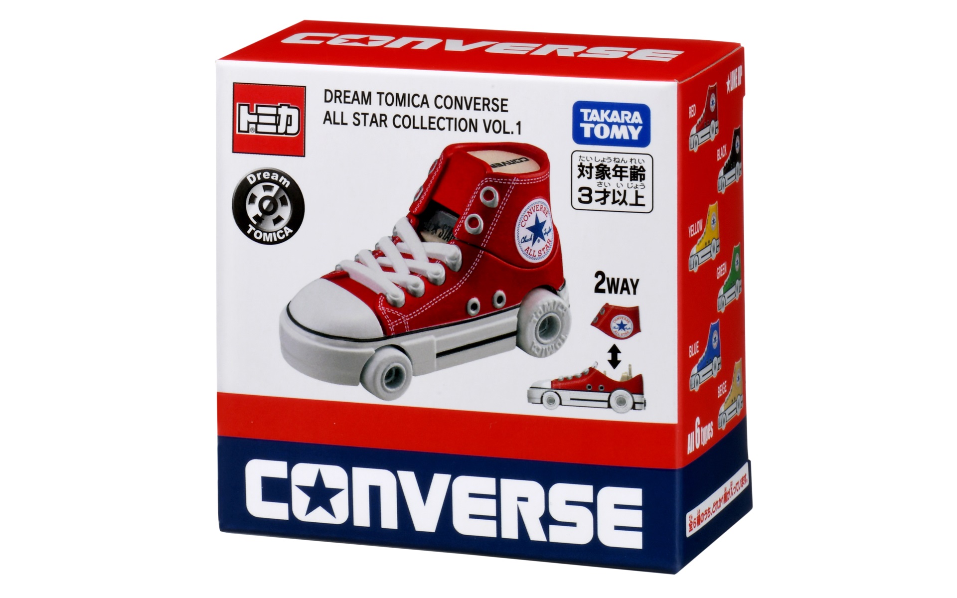 ドリームトミカ「コンバースオールスターコレクションVOL.1」のパッケージ