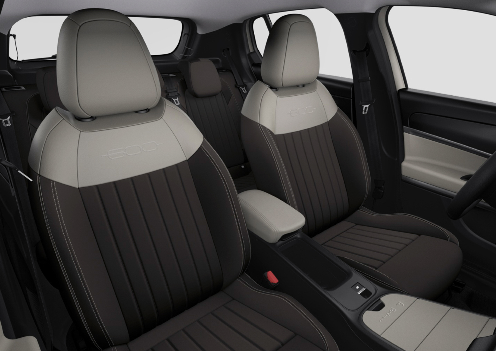 グラファイト / アイボリー ツートーン エコレザー シート（フロント）