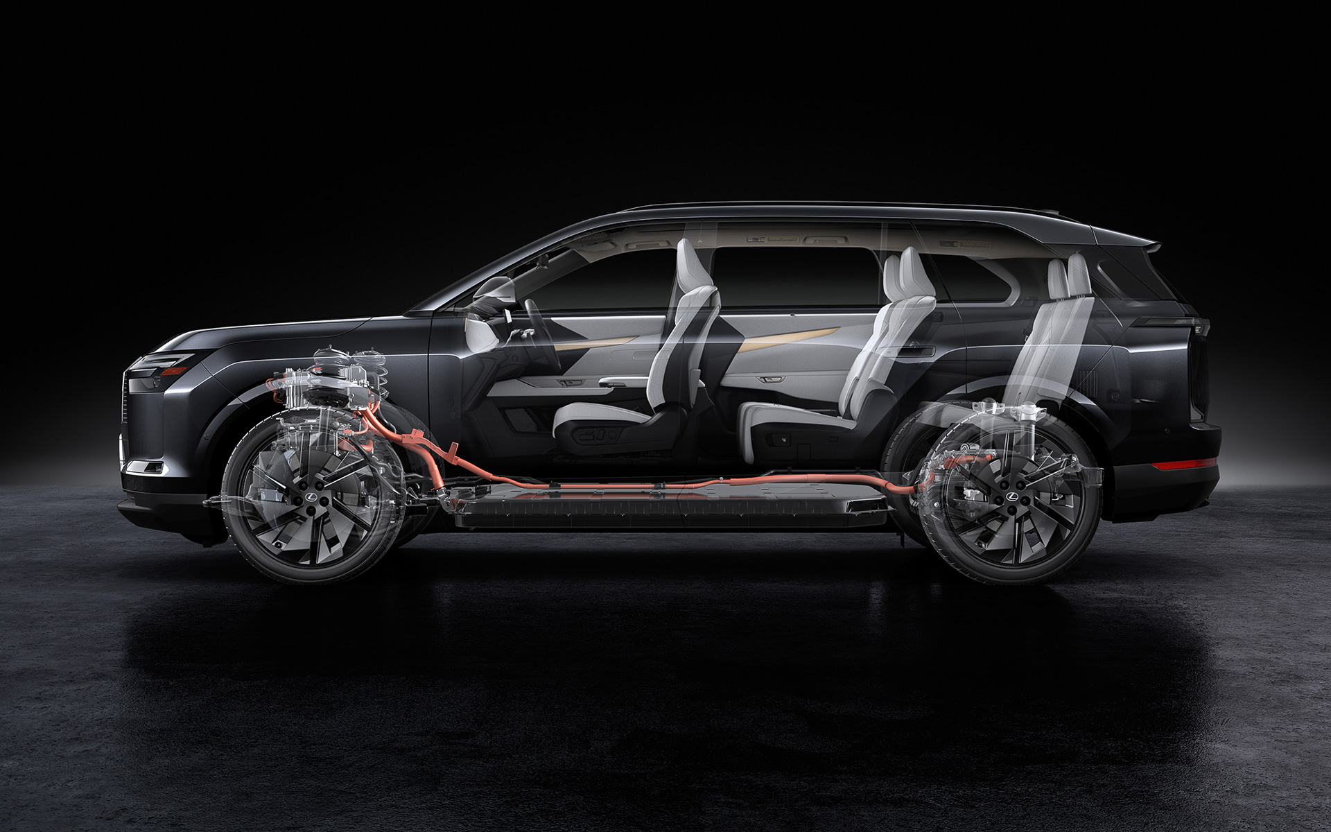 新型「TZ」のシステム最高出力は300kW（407.8PS）。前後それぞれに167.0kW（227PS）のモーターを搭載する4WDを採用