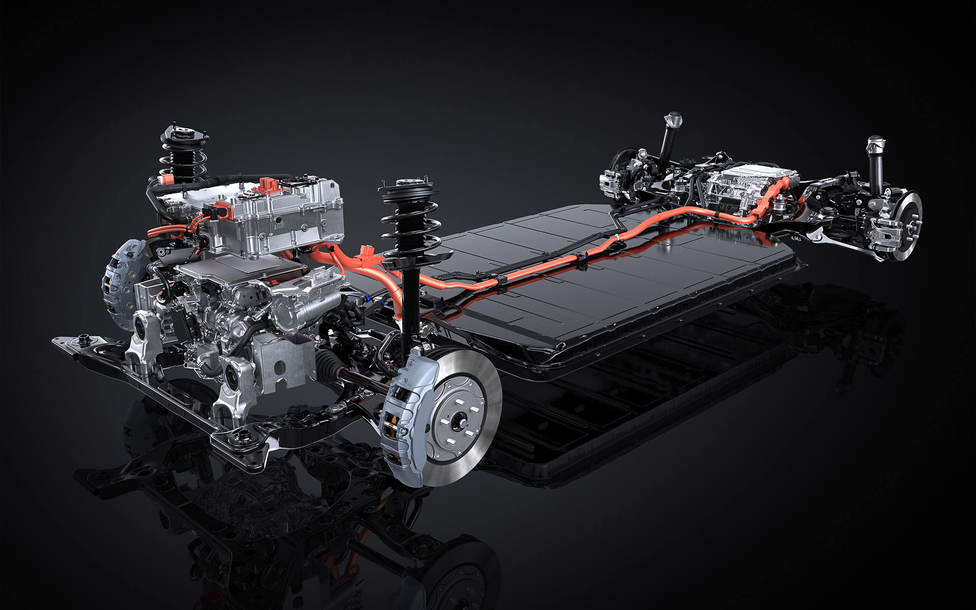 新型「TZ」のシステム最高出力は300kW（407.8PS）。前後それぞれに167.0kW（227PS）のモーターを搭載する4WDを採用