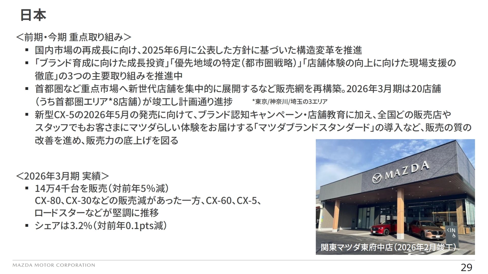 日本市場における取り組みと2026年3月期の販売実績