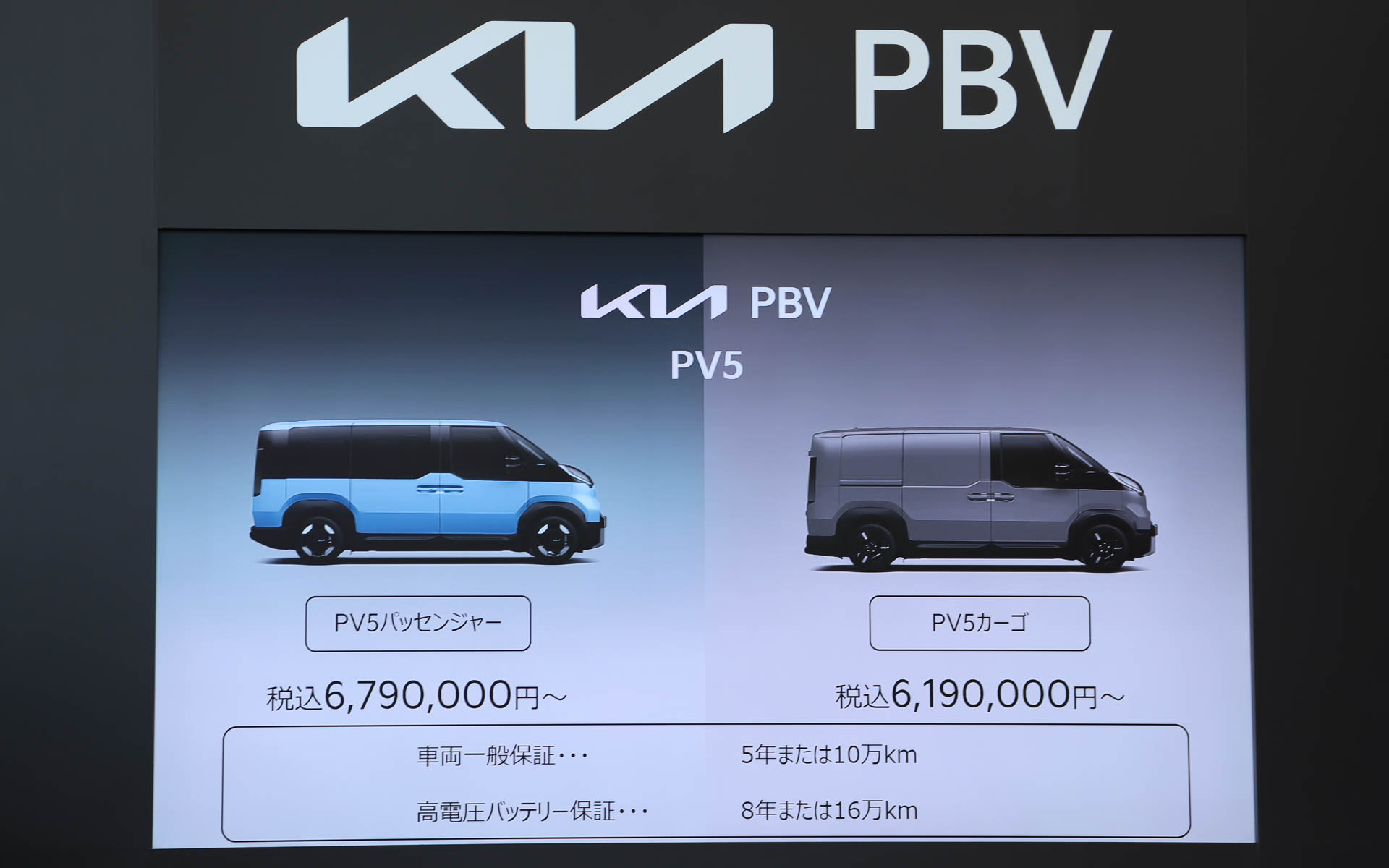 保証は車両一般保証が5年または10万km、高電圧バッテリ保証が8年または16万km