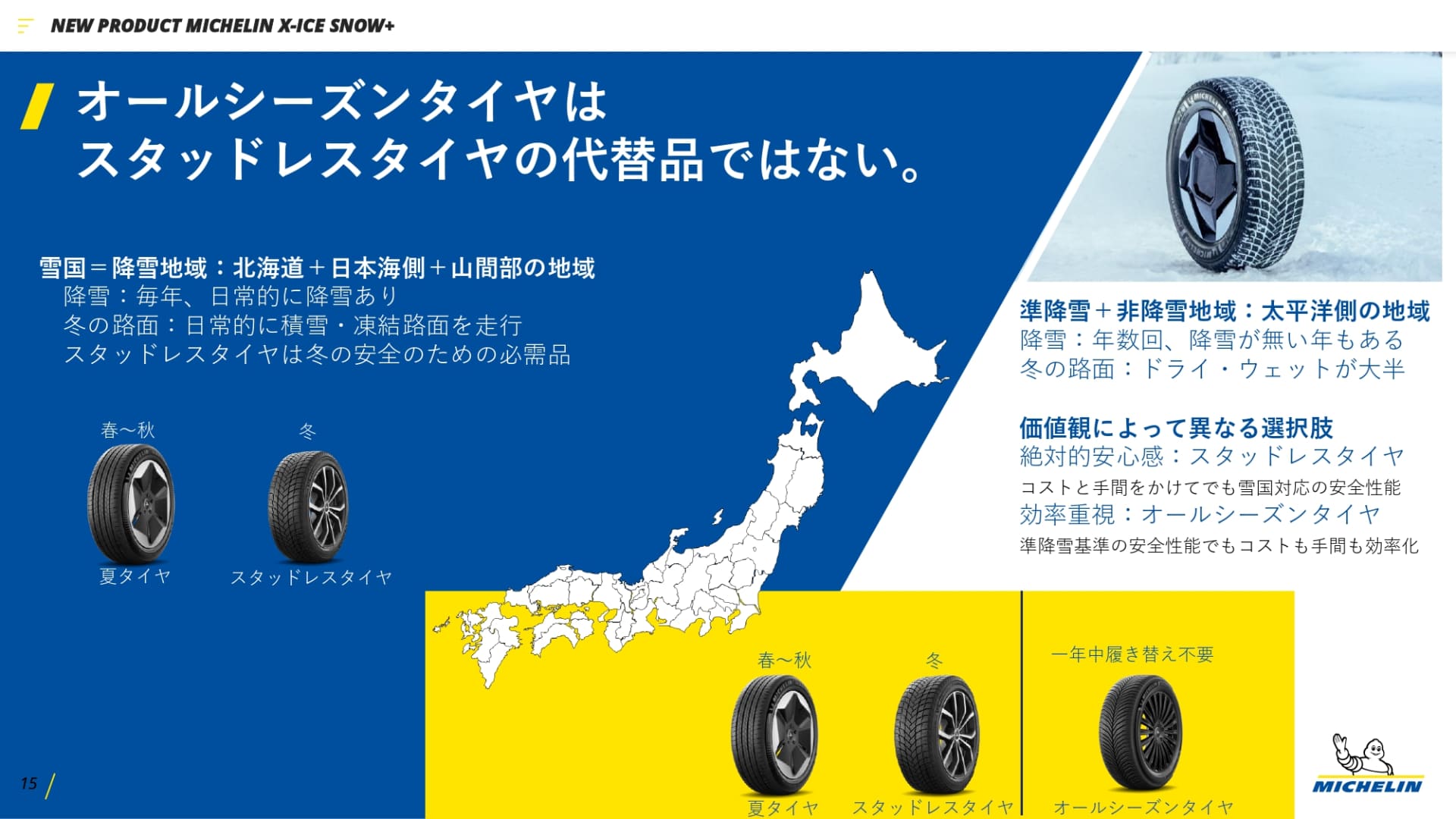 雪国エリアではスタッドレスタイヤは必須。それ以外の地域ならオールシーズンタイヤという選択肢もありとなってきた