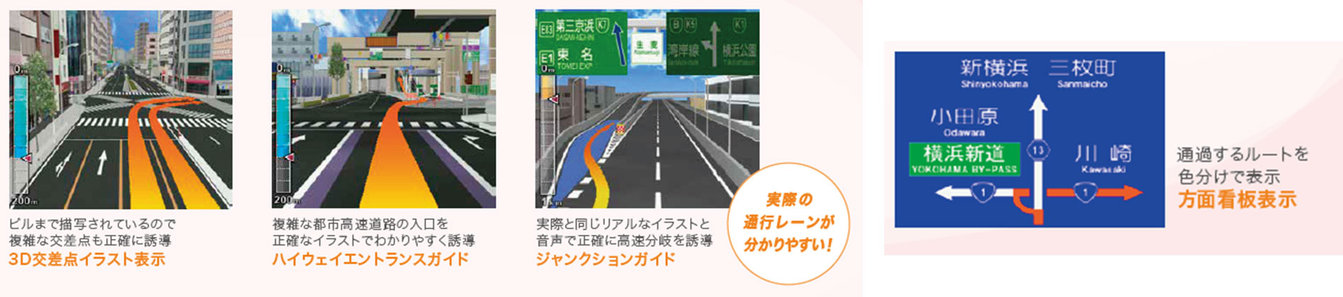 新たにゼンリン製地図データを採用し、地図表現とルート案内精度を向上