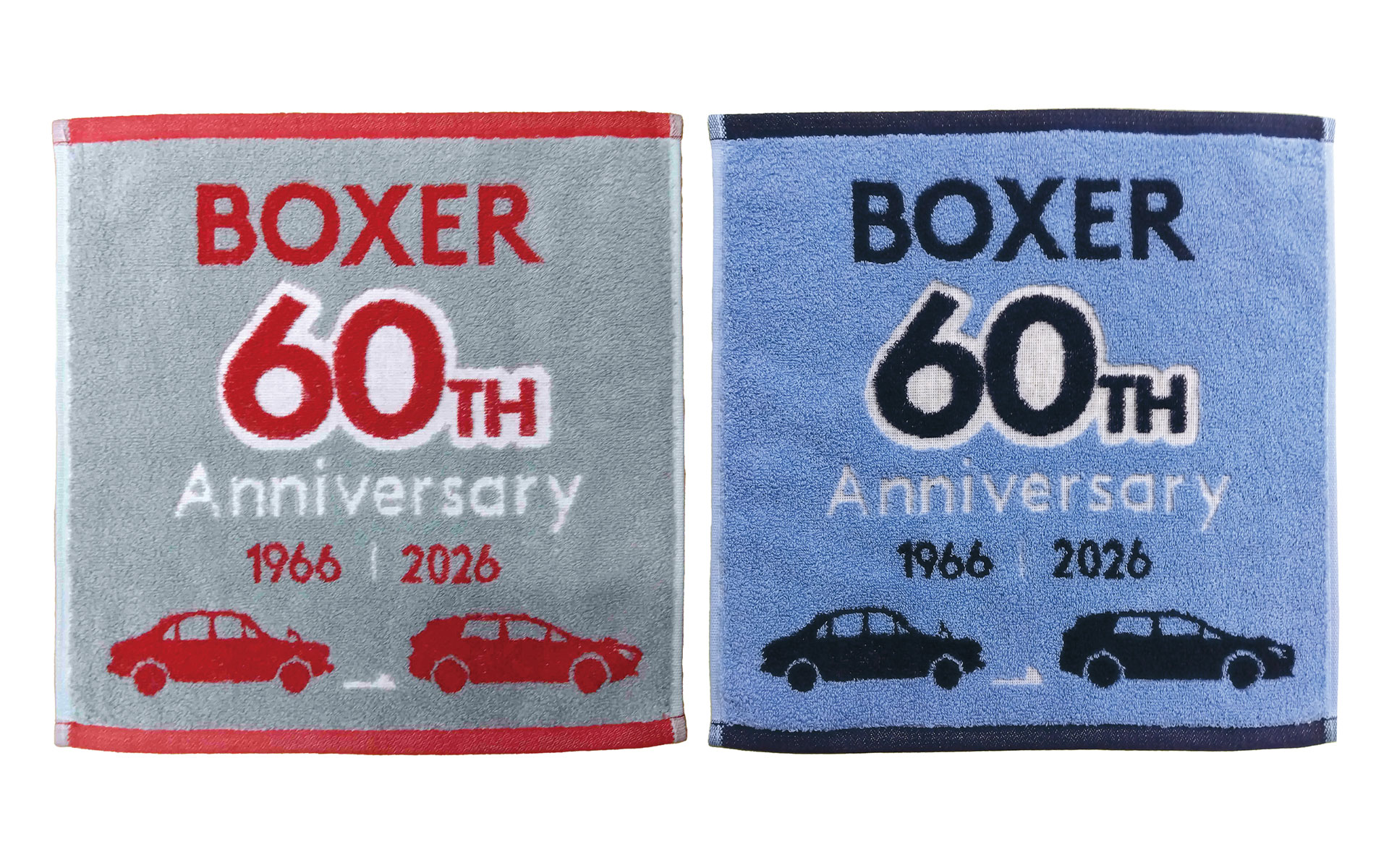 店頭で試乗すると、60周年を記念したオリジナルデザインの今治ハンドタオルをプレゼント