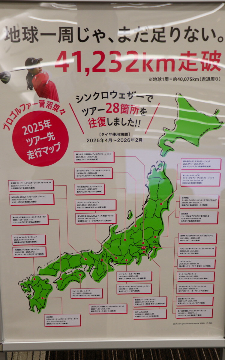 タイヤセレクトなどダンロップ系のタイヤ販売店の店舗用に制作したというポスター