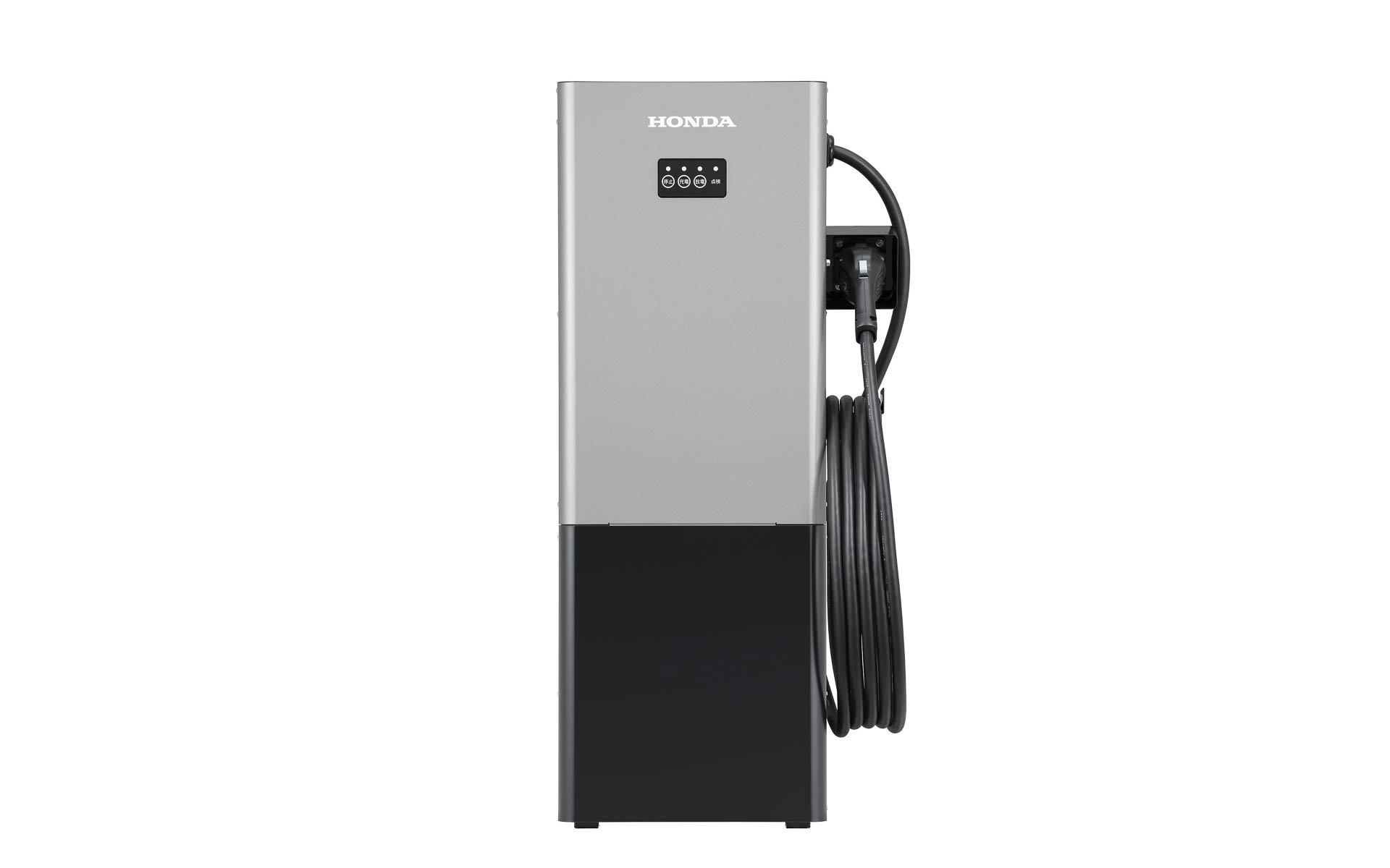 V2H充放電器（Honda V2H Stand）のサイズは426×1183×300mm（幅×高さ×奥行き）、ケーブル長は約7.5m。出力は最大5.9kW