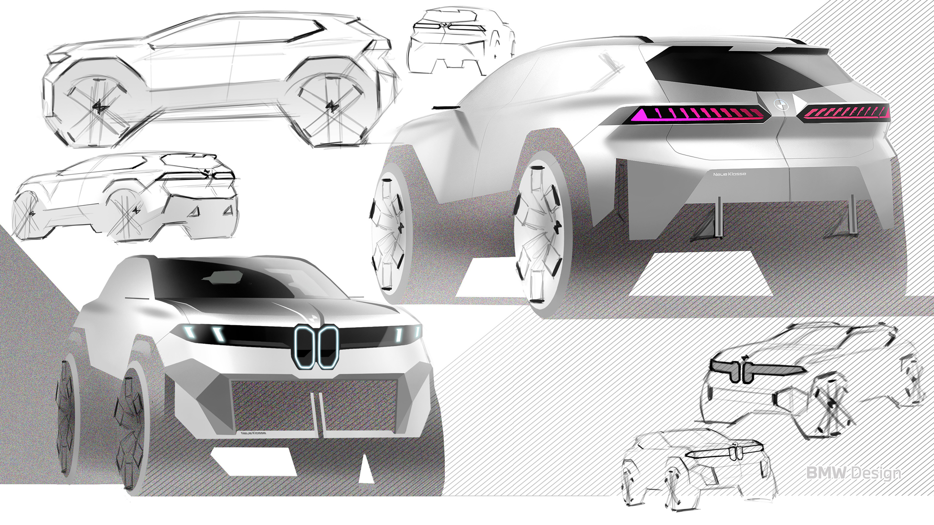 BMWのノイエ・クラッセ第1弾モデル新型「iX3」デザインスケッチ