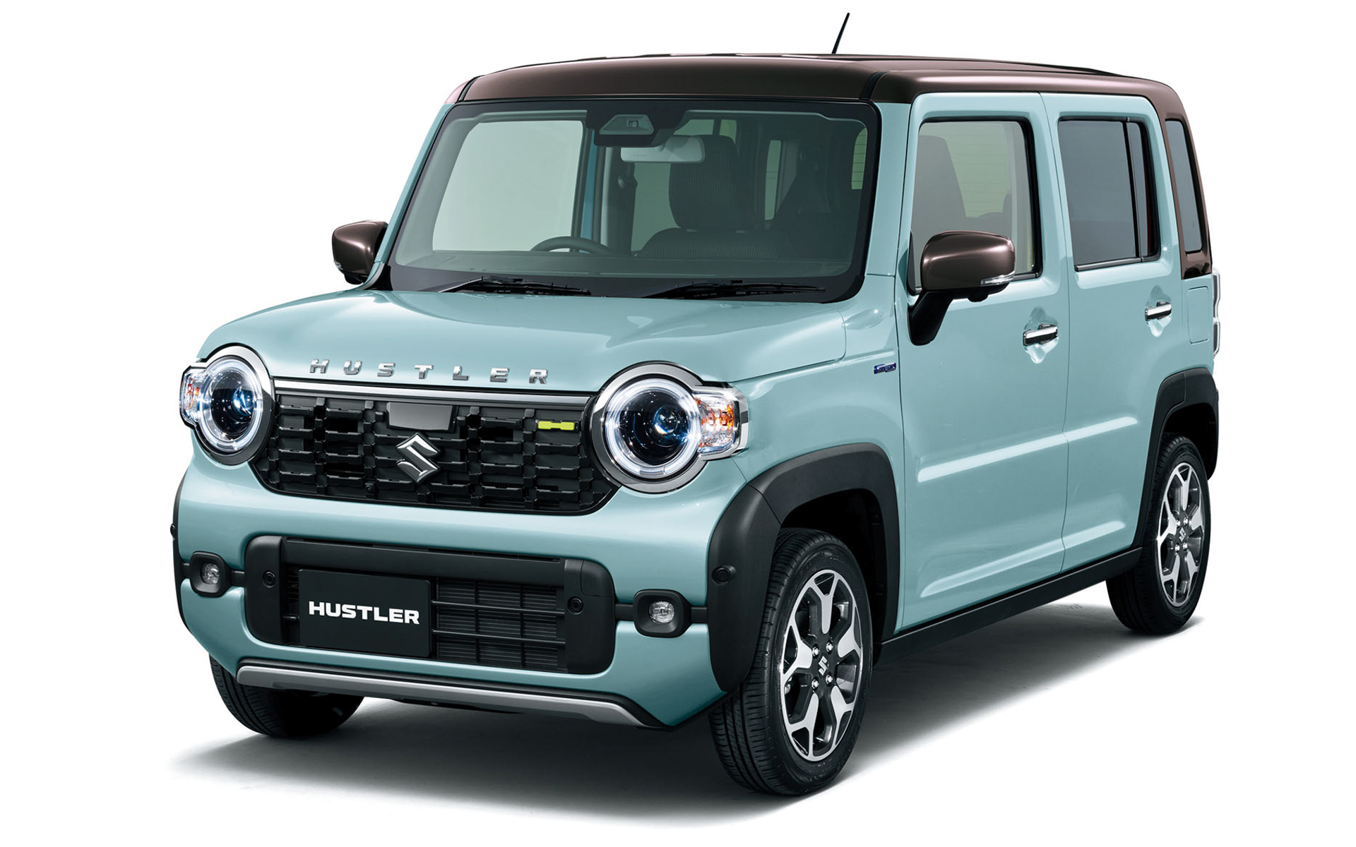 ハスラー HYBRID X「オフブルーメタリック アーバンブラウン2トーン」