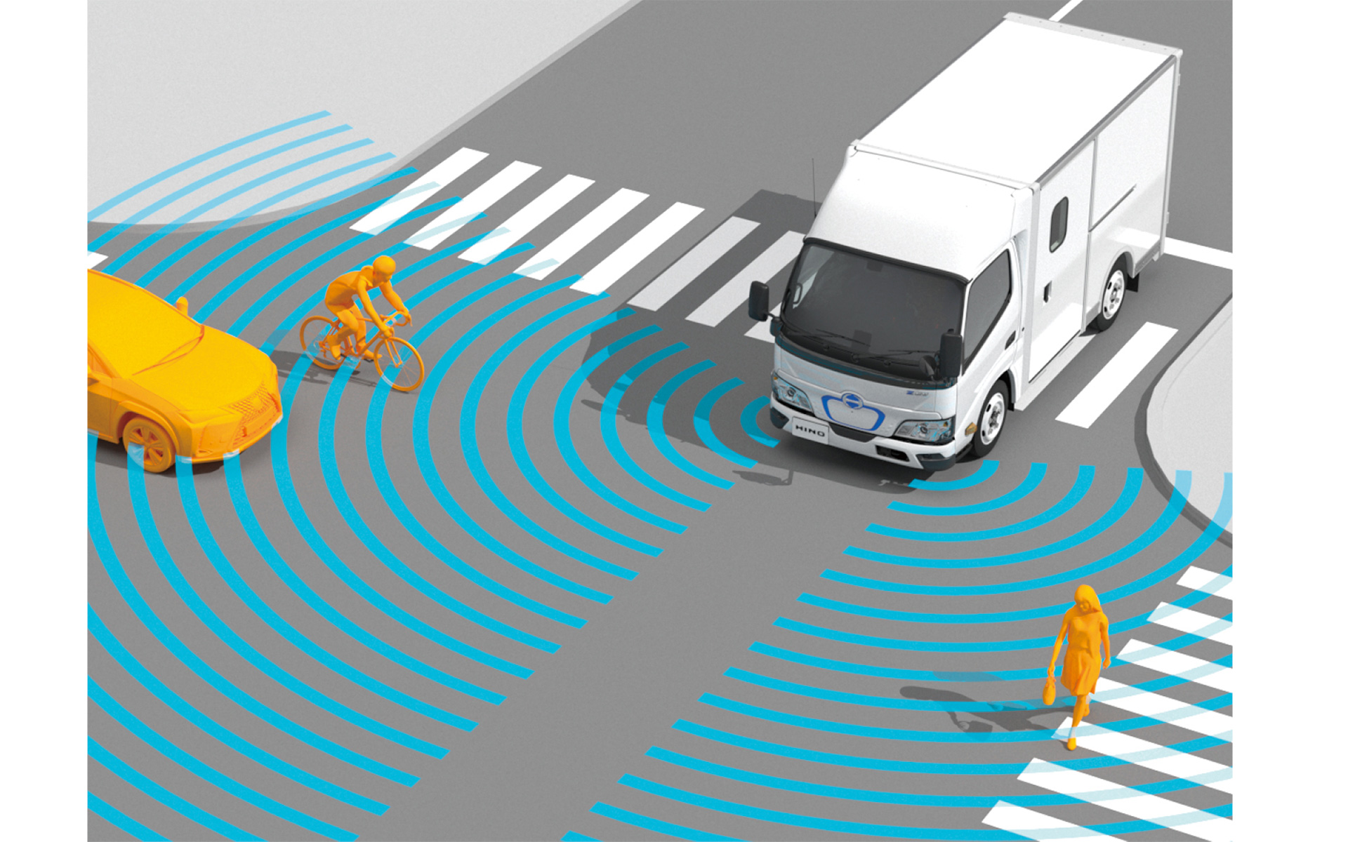 新たに搭載された「出合い頭警報（FCTA）」の作動イメージ