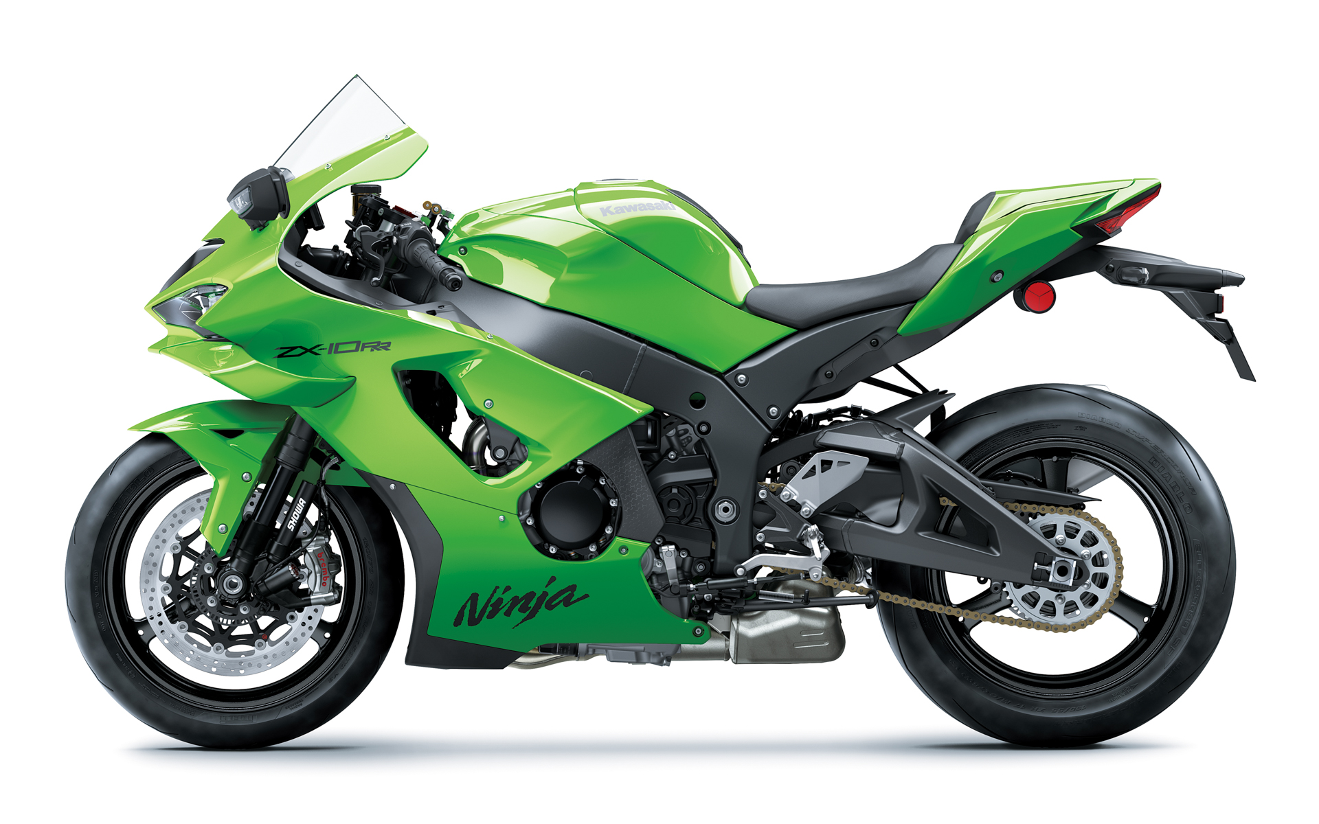 Ninja ZX-10RRはスーパーバイク世界選手権で実績のあるピレリ製タイヤ「Supercorsa SP（V3）」を装着