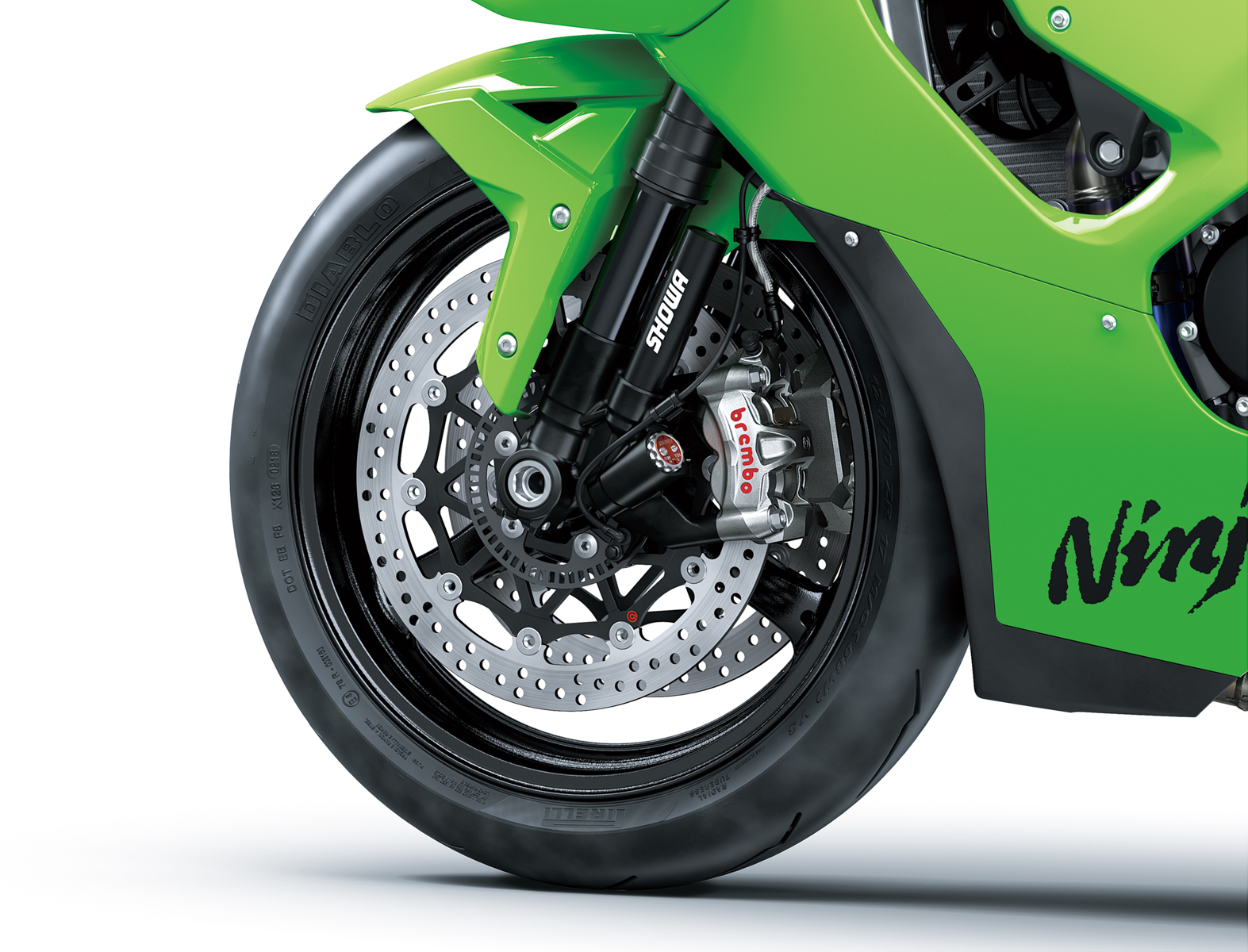 Ninja ZX-10RRには、フロントフォークインナーチューブ外面に超硬チタンコーティングを施し、摺動抵抗を低減させて作動性を向上させている。リアサスペンションはスタンダードモデルと異なるスプリングプリロードおよび減衰セッティングとなる