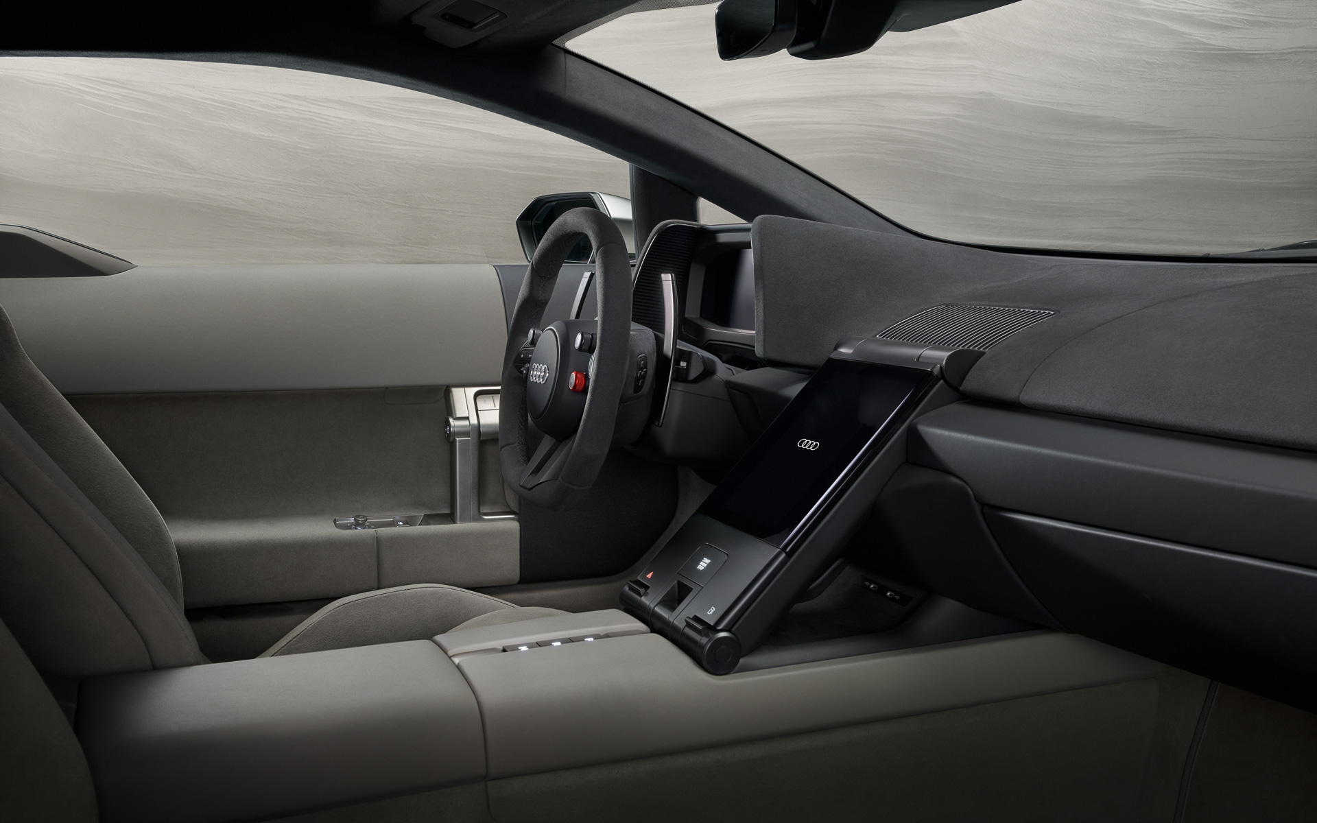 ヌヴォラーリでは高性能ハイブリッドパワートレーンをはじめ、quattro predictive ride、アクティブエアロダイナミクス、カーボンエクステリアの革新的なASF（アウディ スペース フレーム）などを採用
