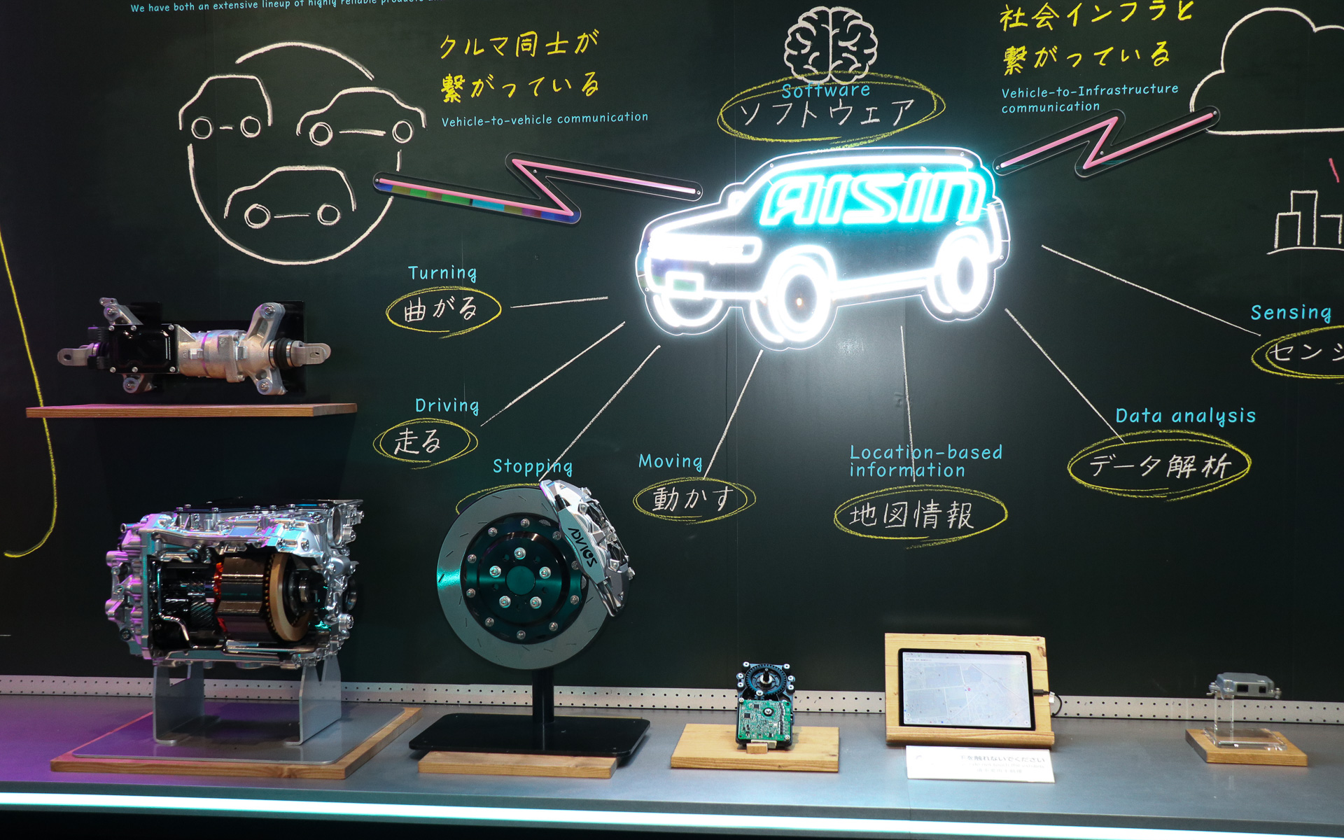 アイシンの知能化技術関する説明と製品展示
