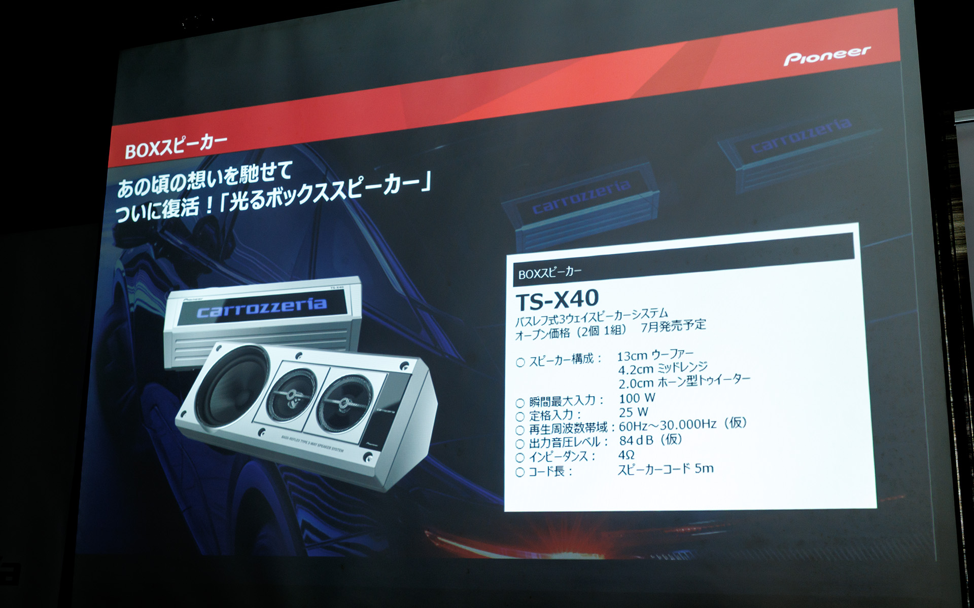 光るボックススピーカー TS-X40