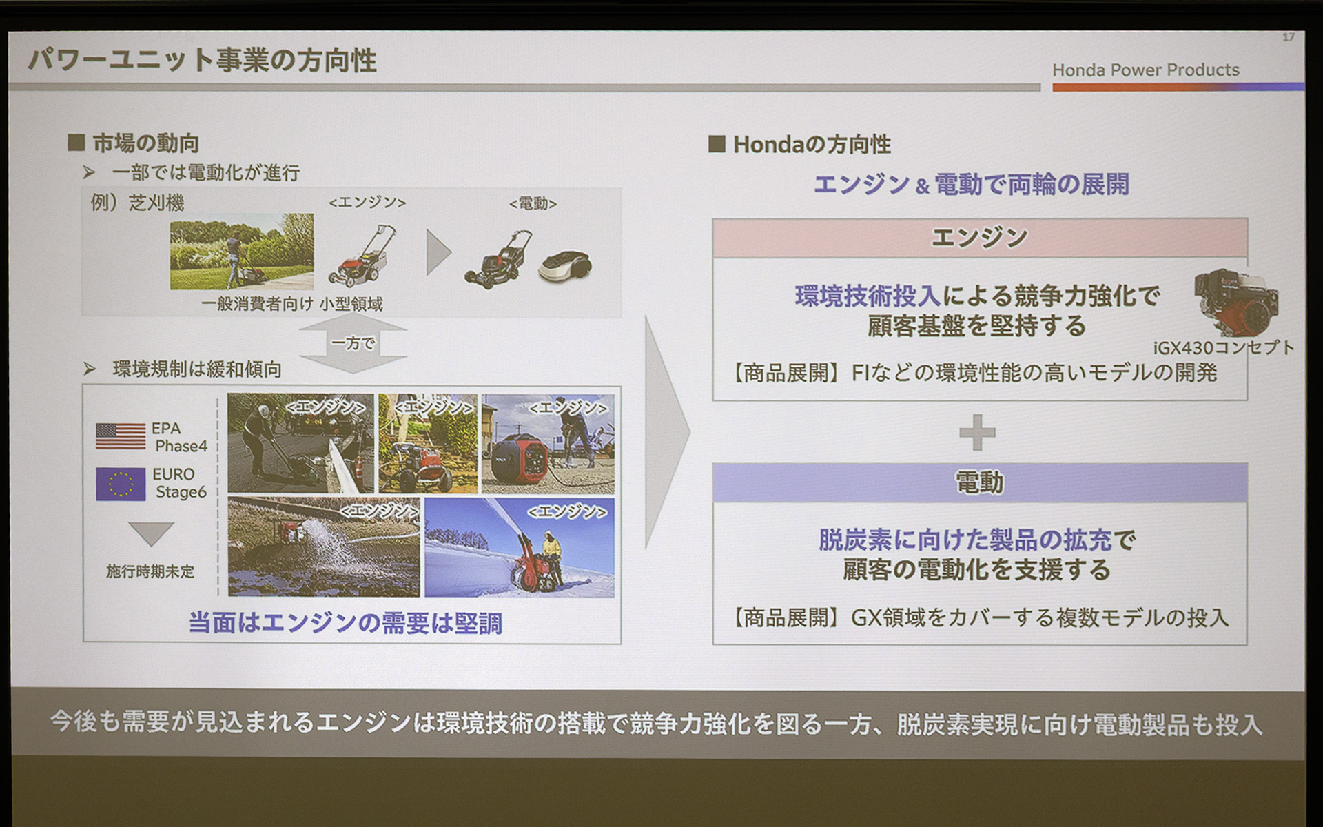 パワーユニット事業の方向性について