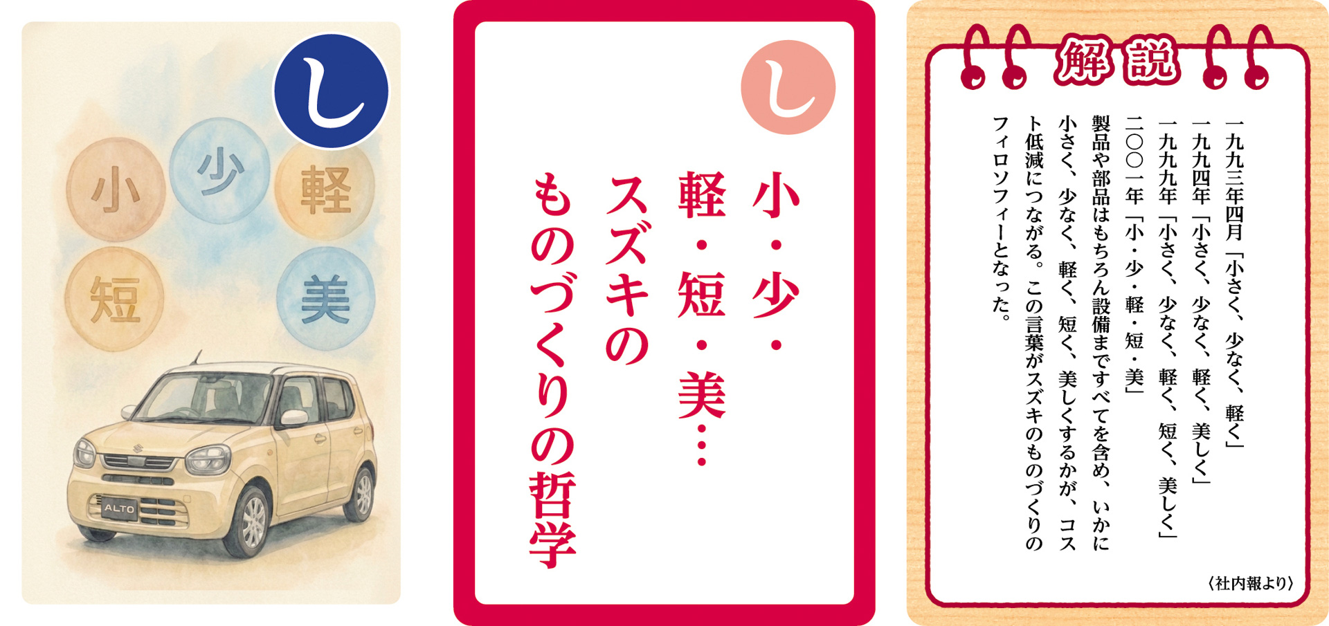 大人用「鈴木 修 語録かるた」の一部