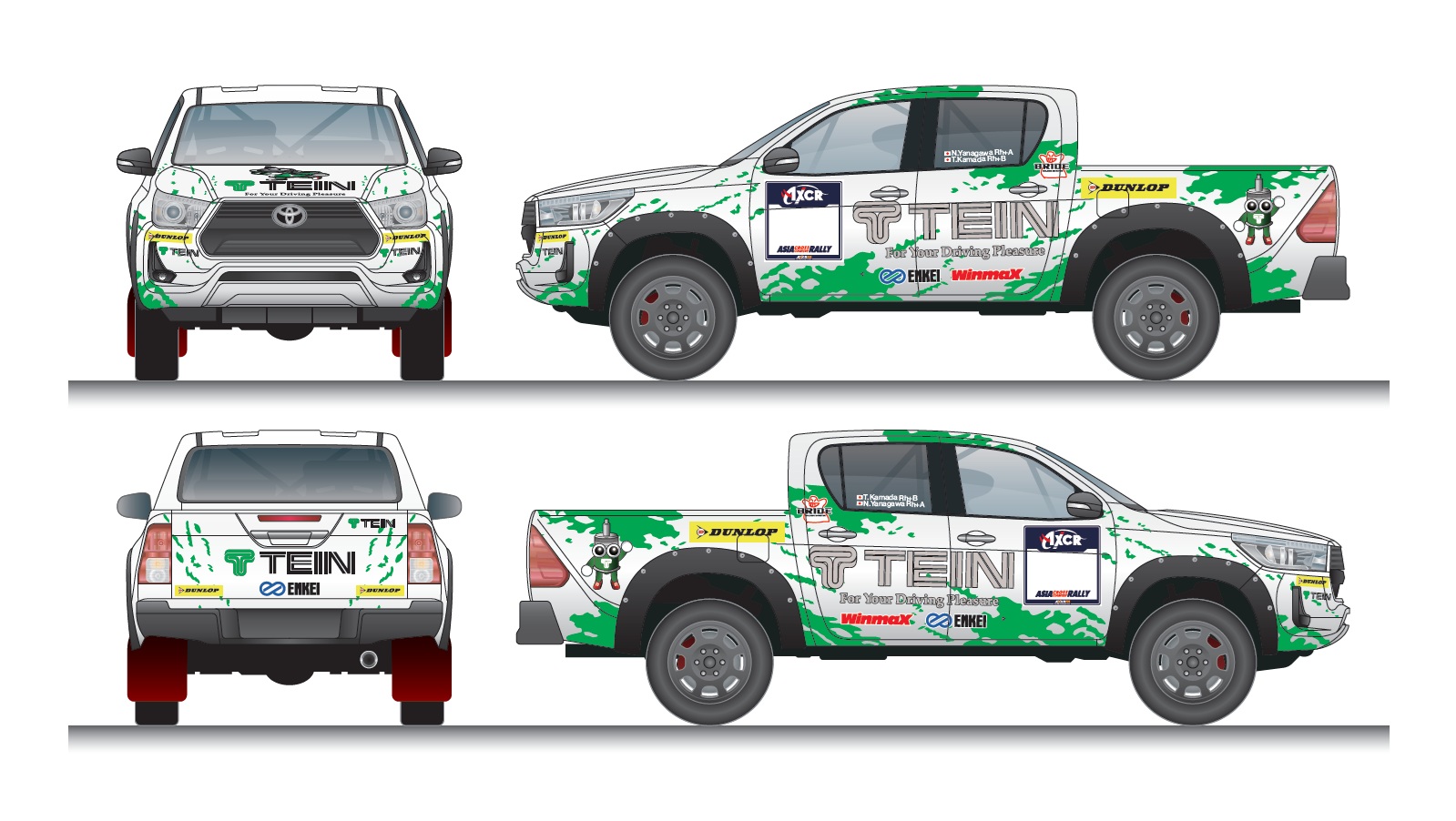 競技専用のショックアブソーバ「4×4-GRAVEL4」を装着するトヨタ「ハイラックス」